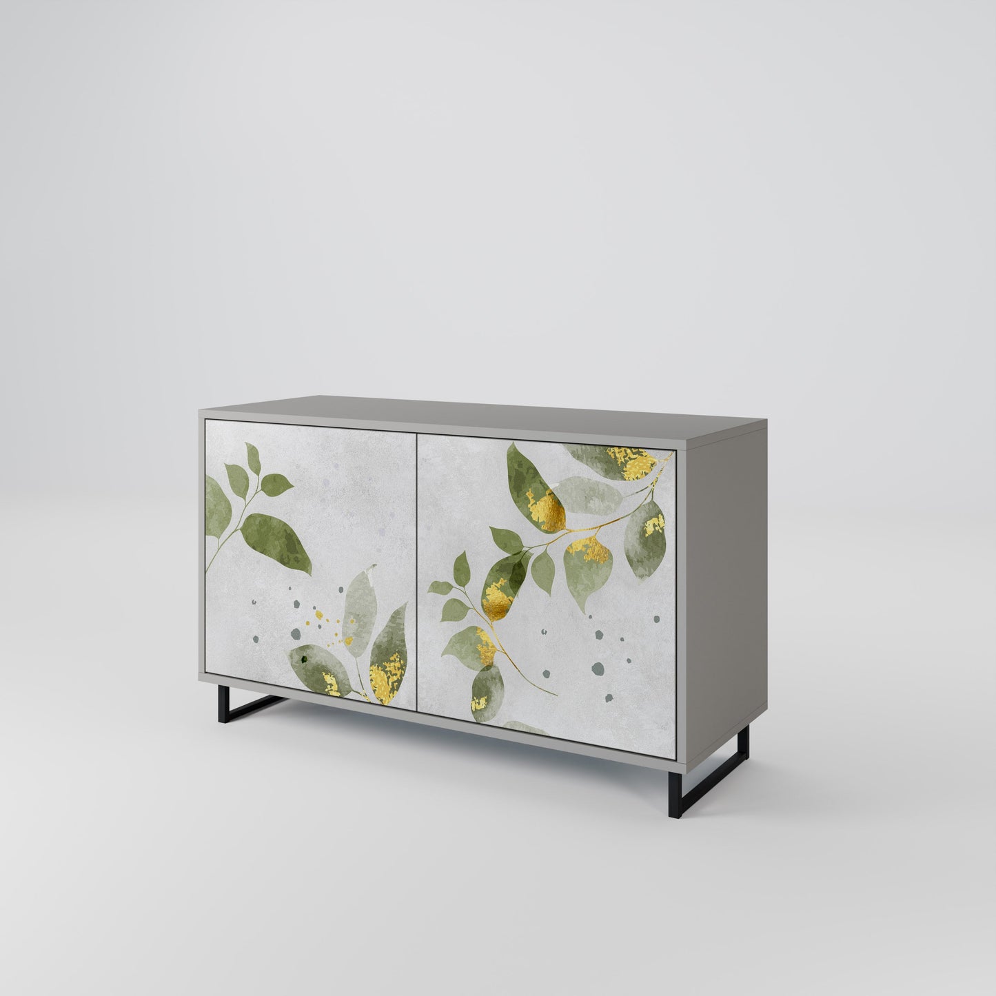 ELEGANT BOTANICS 2-Door Sideboard in Grey Finish