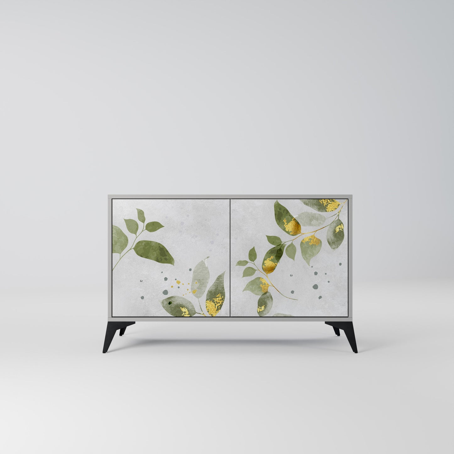 ELEGANT BOTANICS 2-Door Sideboard in Grey Finish