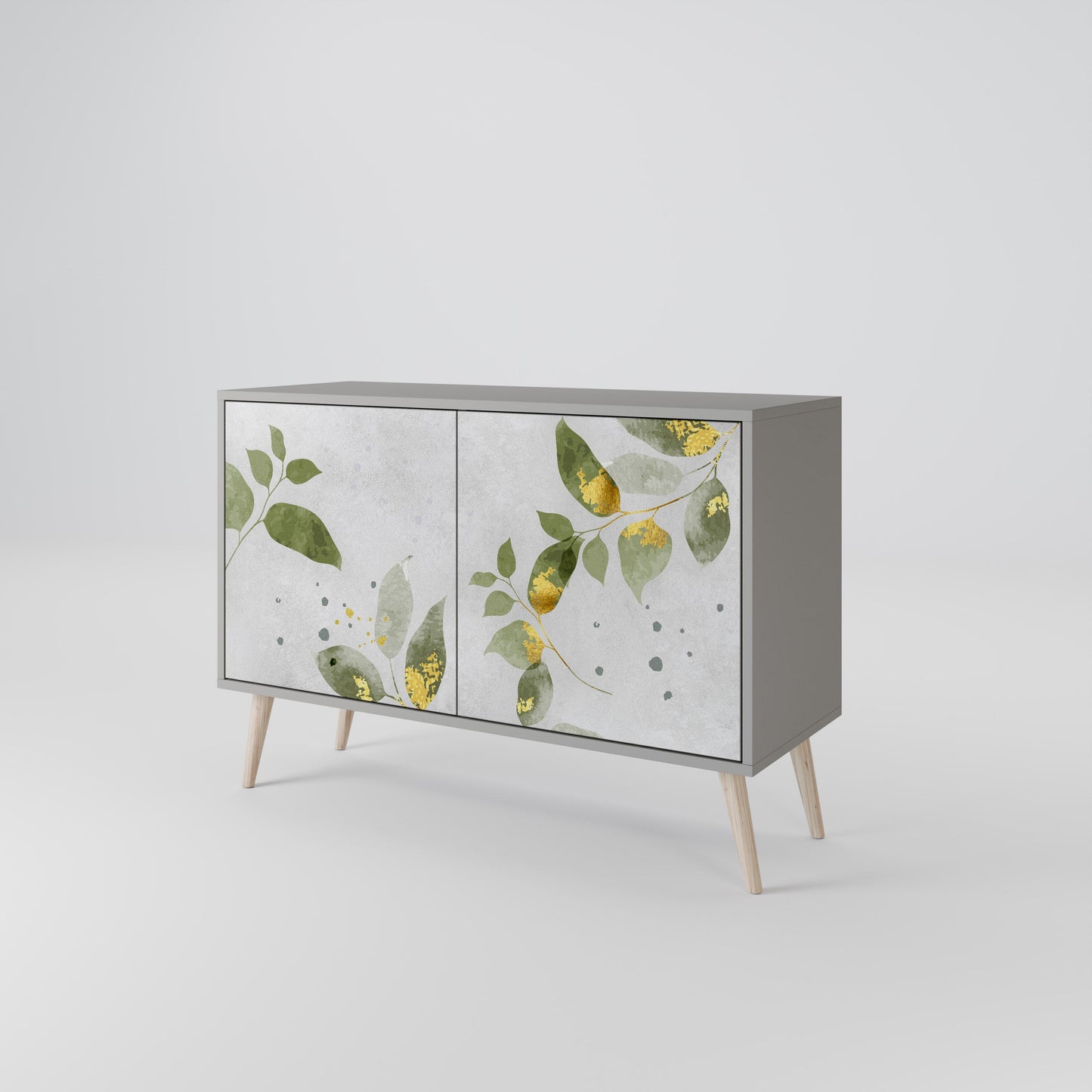 ELEGANT BOTANICS 2-Door Sideboard in Grey Finish