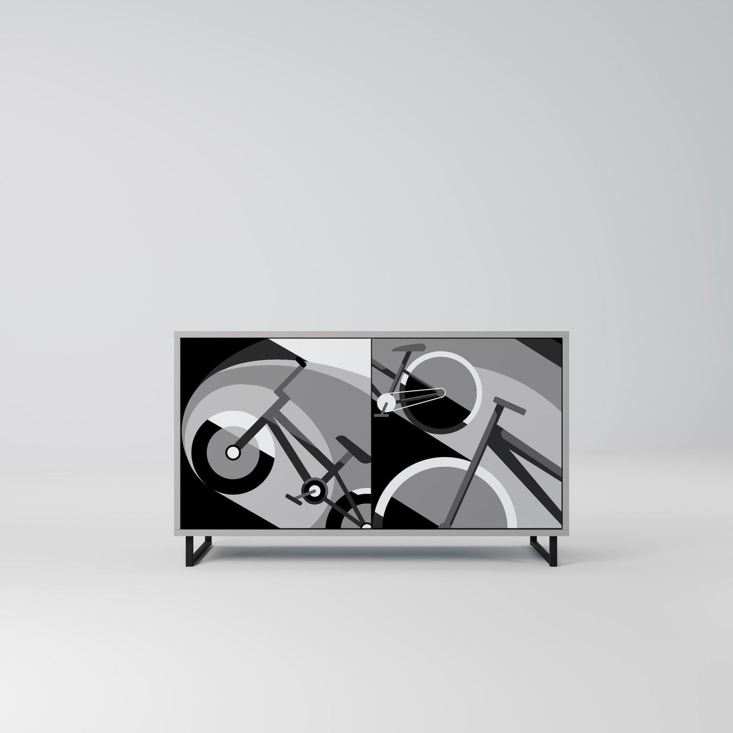Credenza a 2 ante BIKE ENERGY in finitura grigia