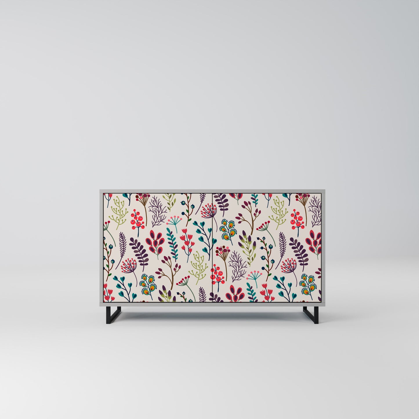 Credenza a 2 ante AUTUMN SUNDRIES in finitura grigia