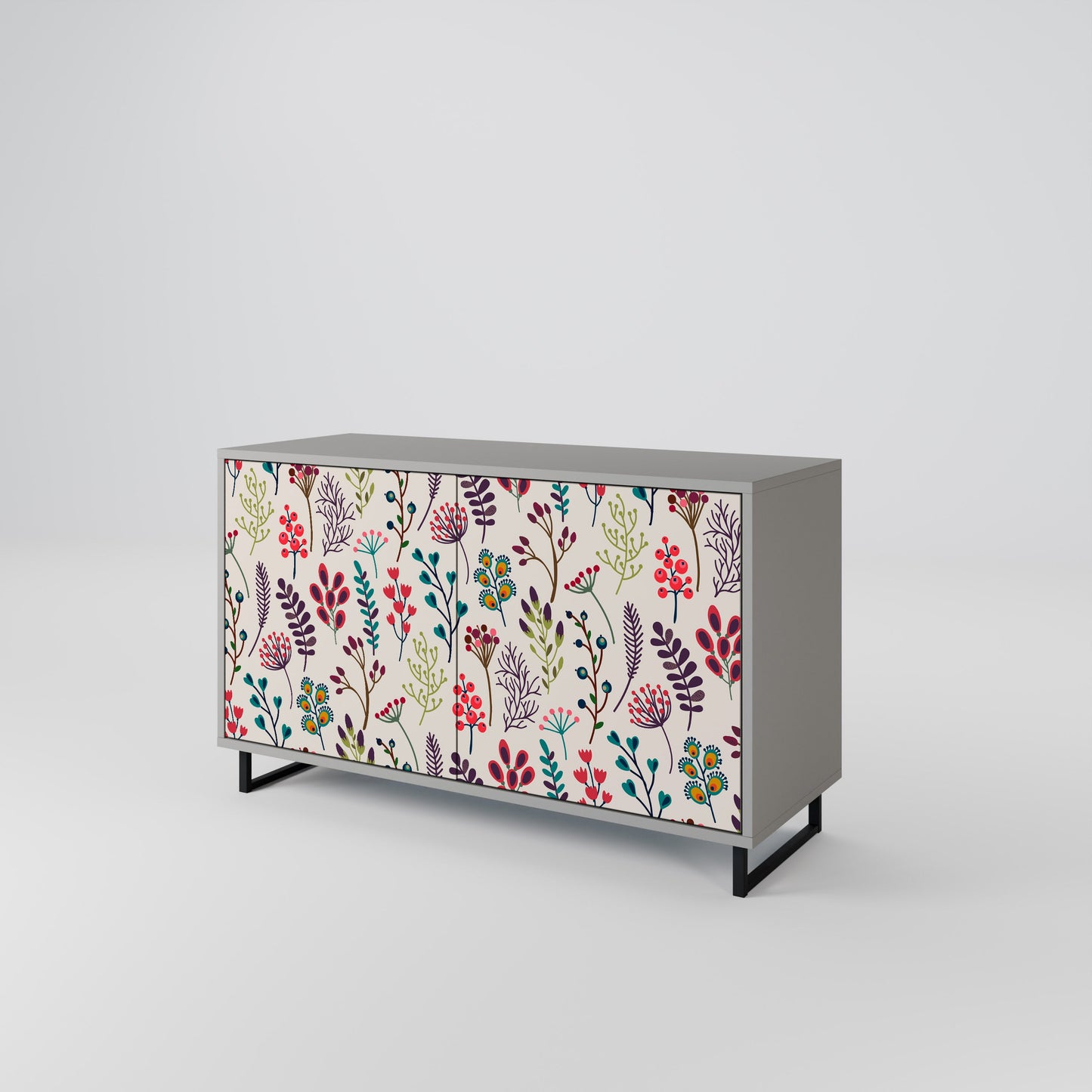 Credenza a 2 ante AUTUMN SUNDRIES in finitura grigia