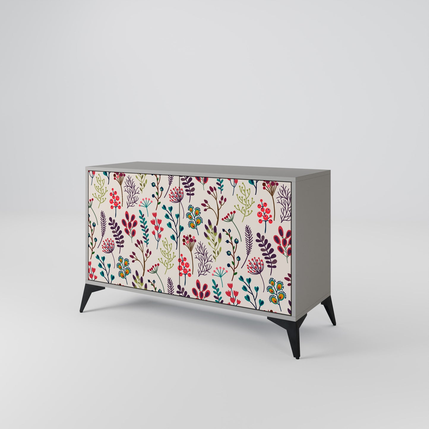 Credenza a 2 ante AUTUMN SUNDRIES in finitura grigia