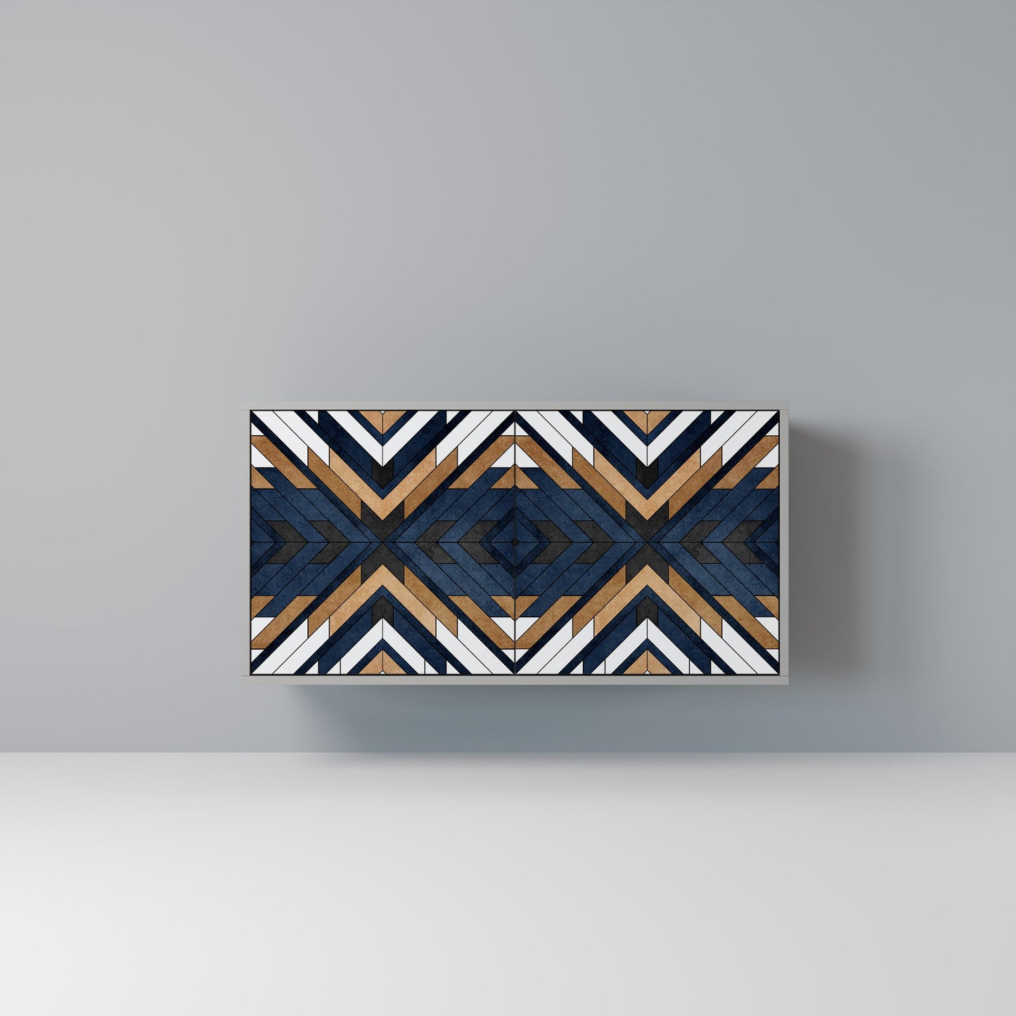 Credenza a 2 ante ARTFUL GEOMETRY in finitura grigia