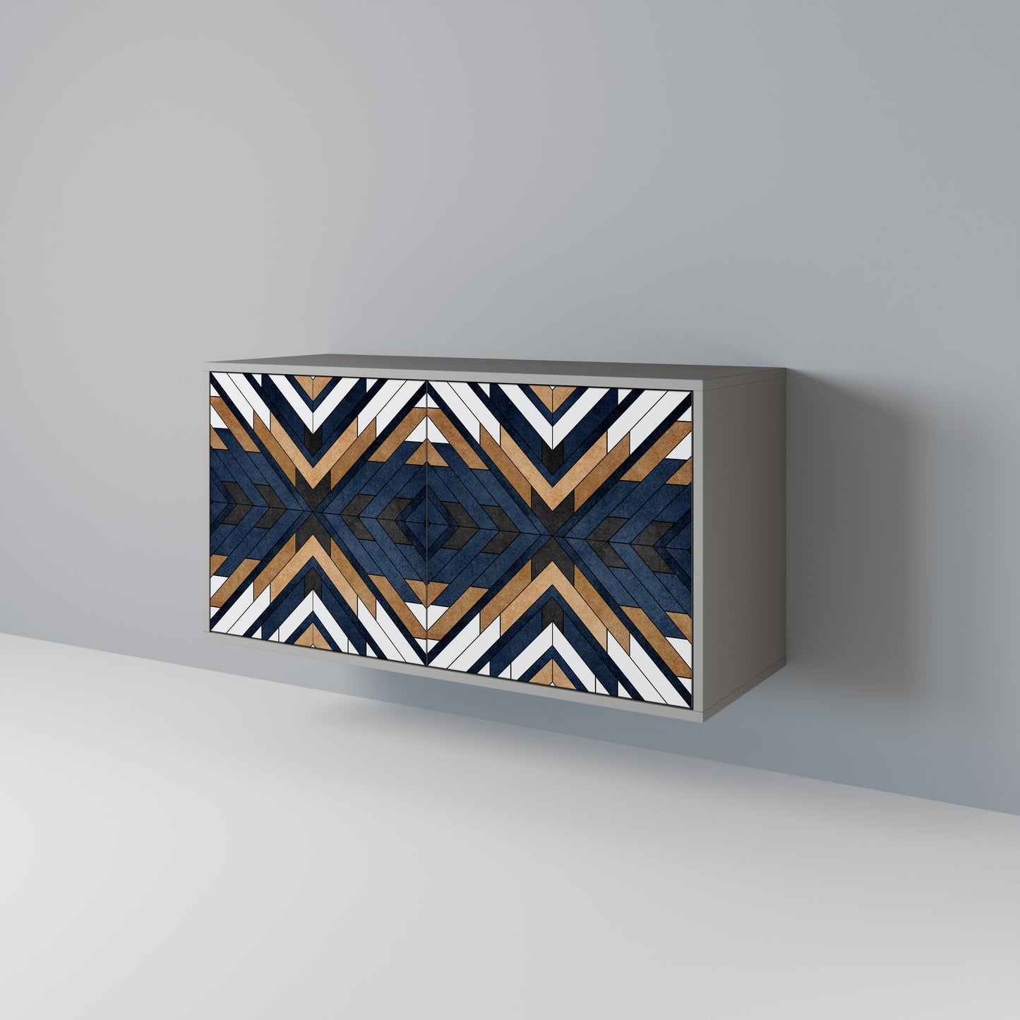 Credenza a 2 ante ARTFUL GEOMETRY in finitura grigia