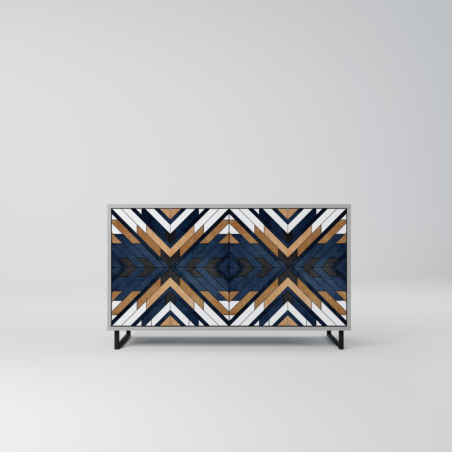 Credenza a 2 ante ARTFUL GEOMETRY in finitura grigia