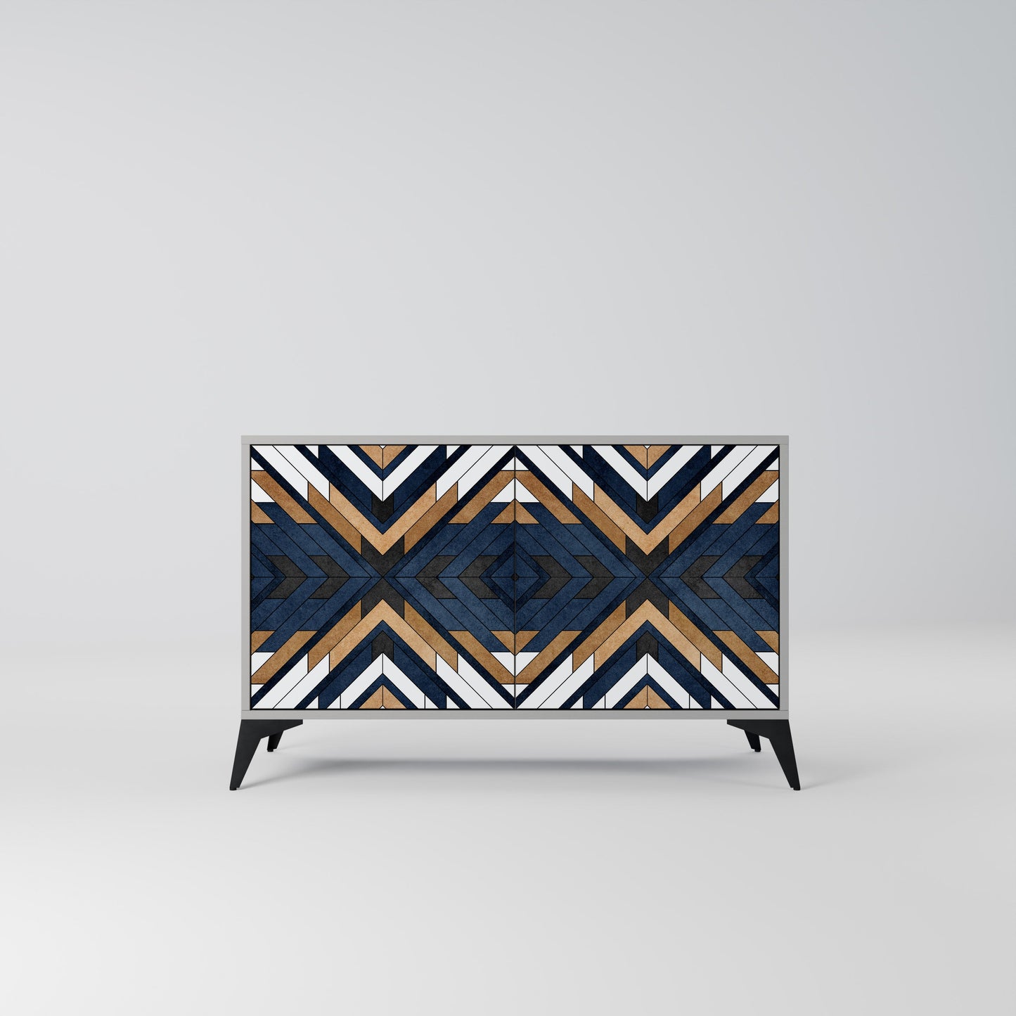 Credenza a 2 ante ARTFUL GEOMETRY in finitura grigia