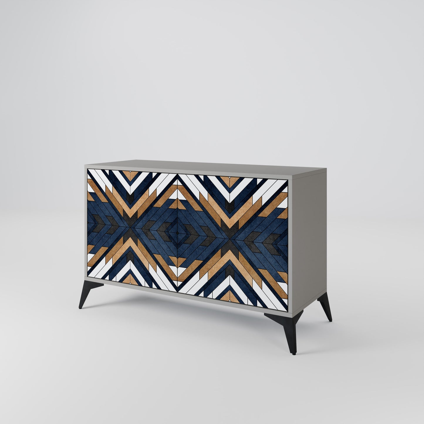 Credenza a 2 ante ARTFUL GEOMETRY in finitura grigia
