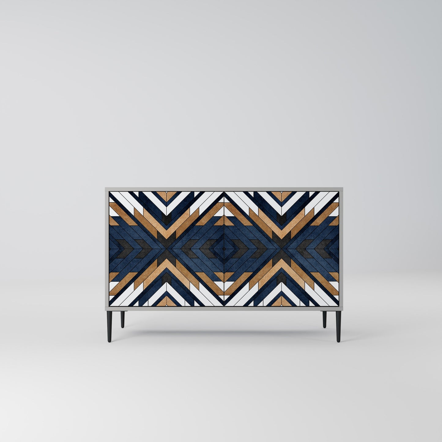 Credenza a 2 ante ARTFUL GEOMETRY in finitura grigia