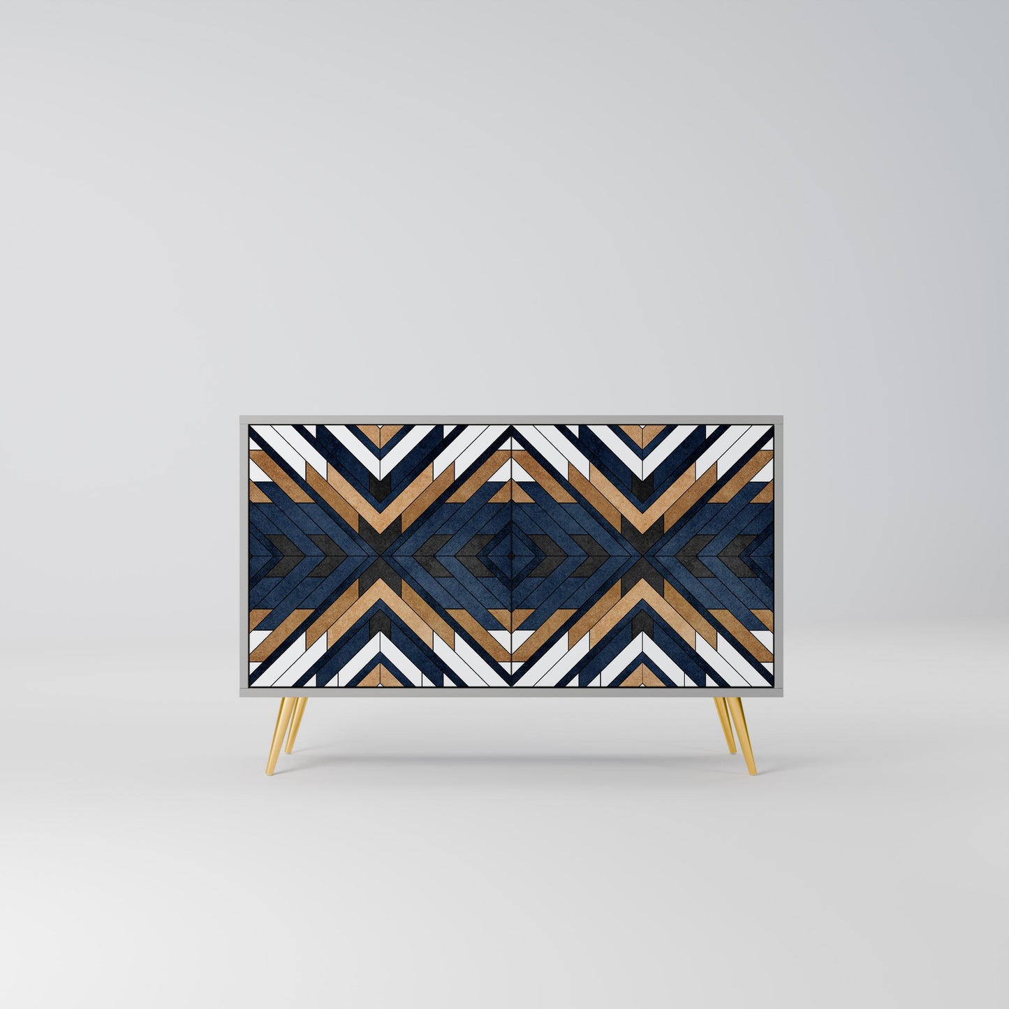 Credenza a 2 ante ARTFUL GEOMETRY in finitura grigia