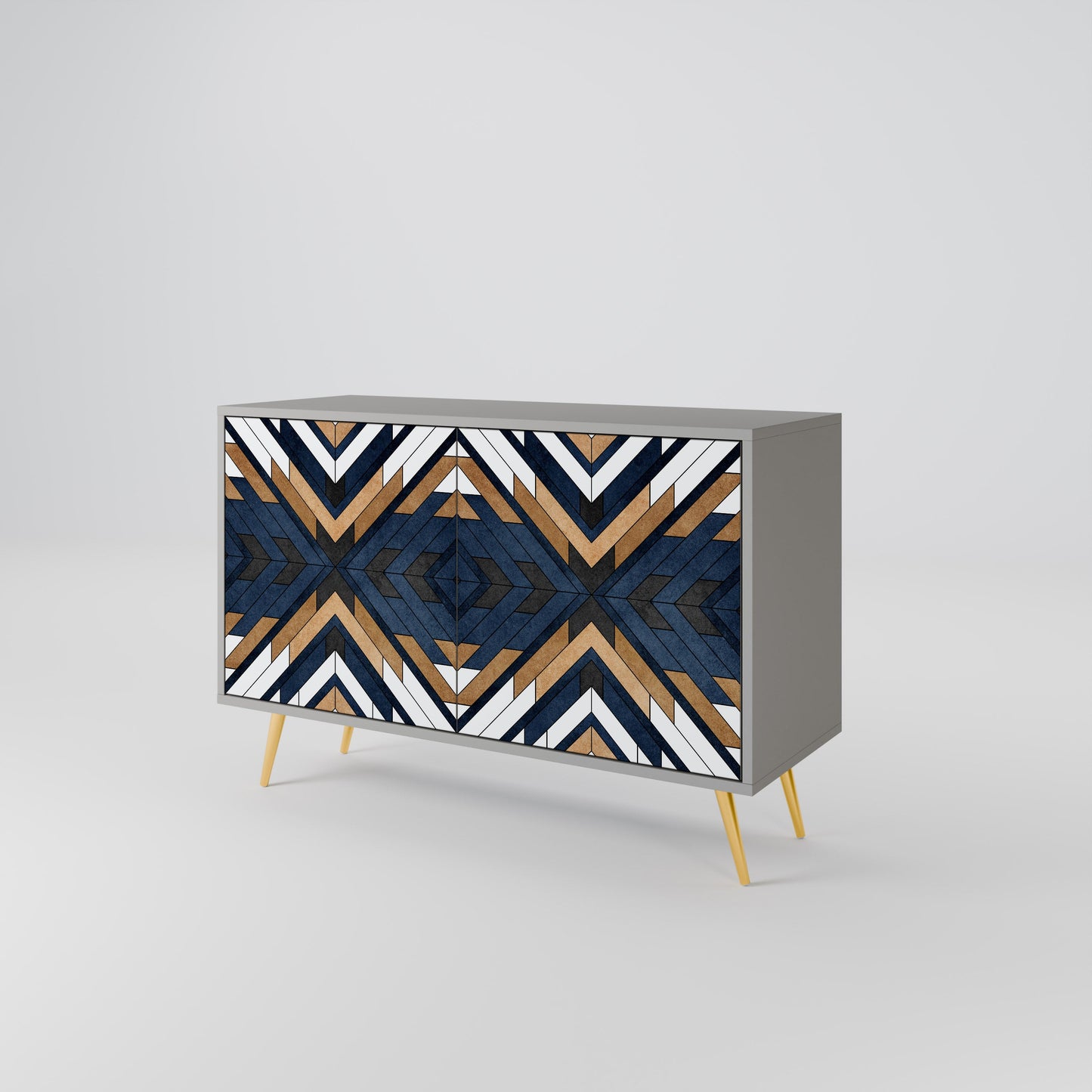 Credenza a 2 ante ARTFUL GEOMETRY in finitura grigia
