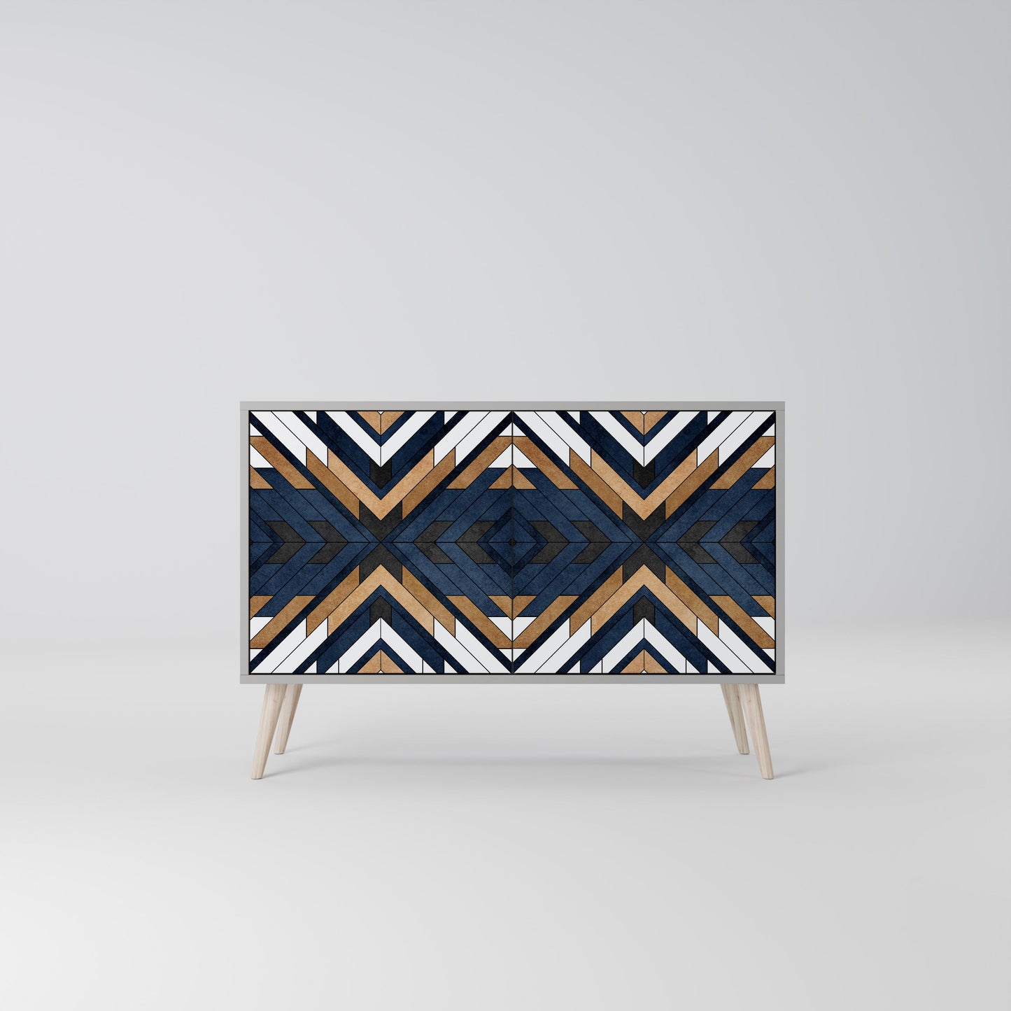 Credenza a 2 ante ARTFUL GEOMETRY in finitura grigia