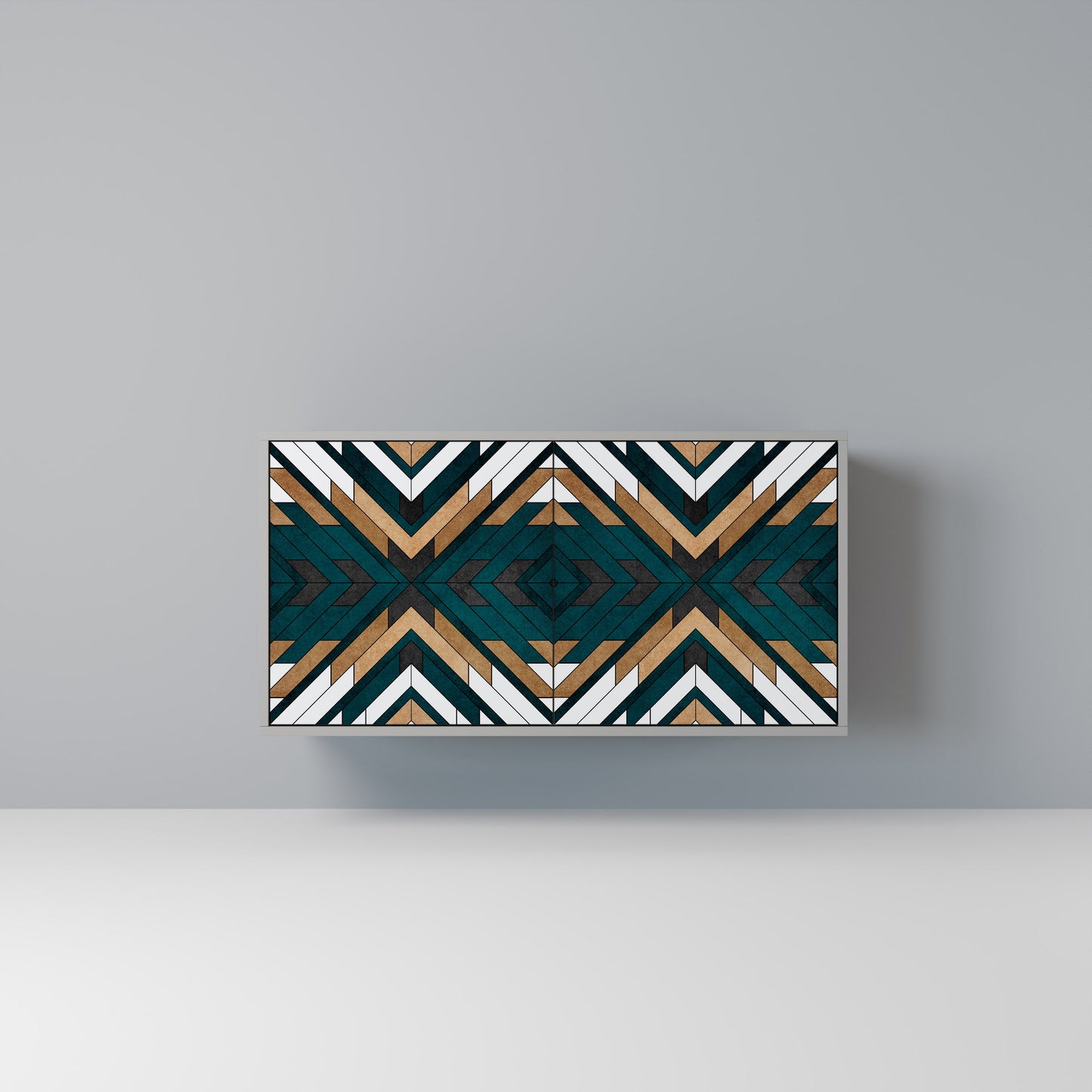 Credenza a 2 ante ARTISTIC GEOMETRY in finitura grigia