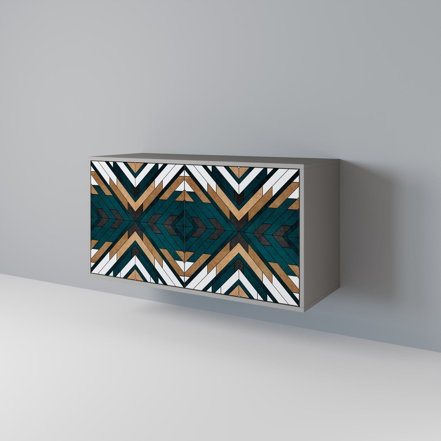 Credenza a 2 ante ARTISTIC GEOMETRY in finitura grigia
