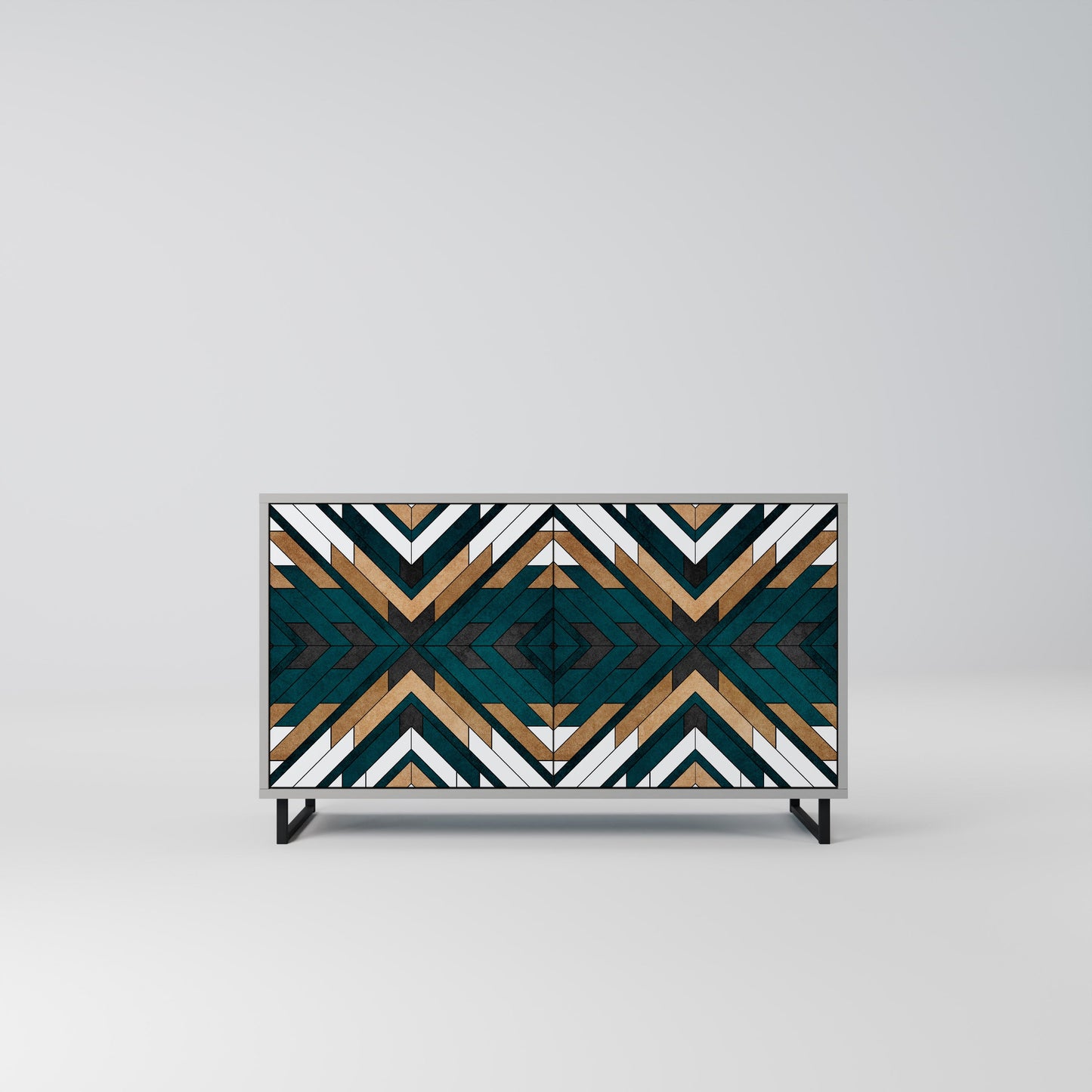 Credenza a 2 ante ARTISTIC GEOMETRY in finitura grigia