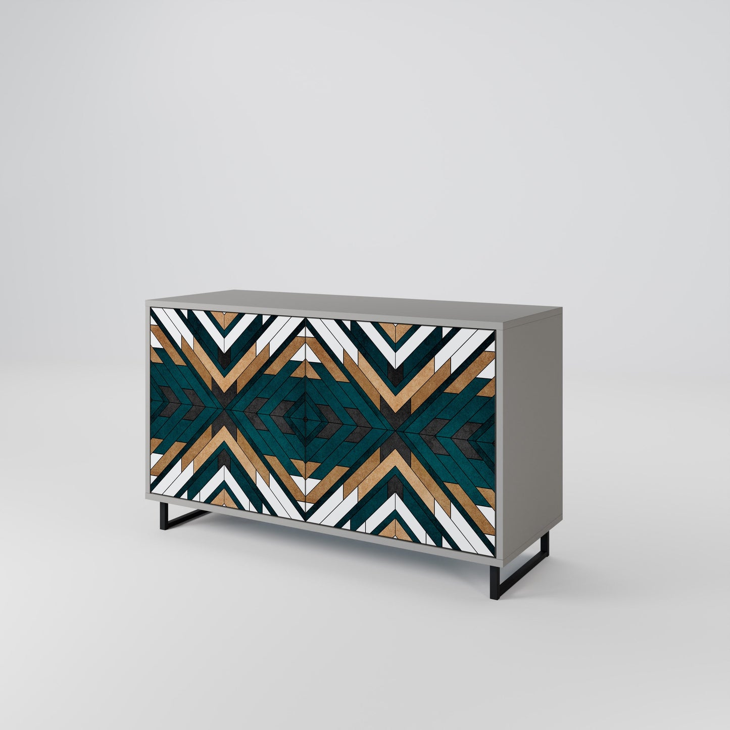 Credenza a 2 ante ARTISTIC GEOMETRY in finitura grigia