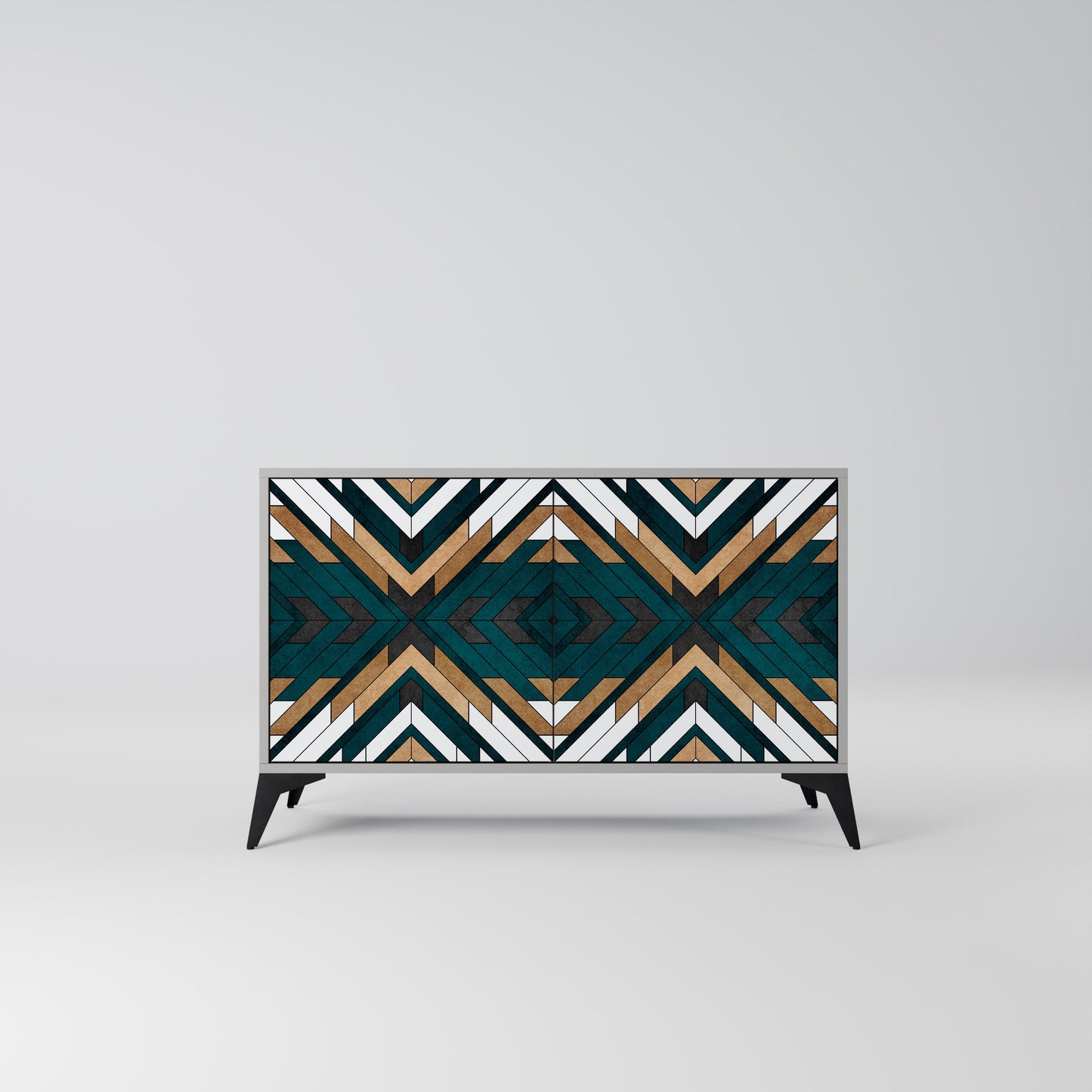Credenza a 2 ante ARTISTIC GEOMETRY in finitura grigia