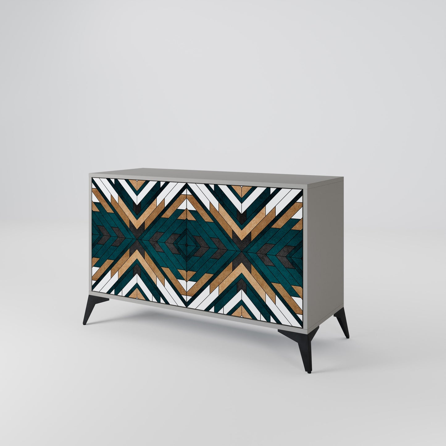 Credenza a 2 ante ARTISTIC GEOMETRY in finitura grigia