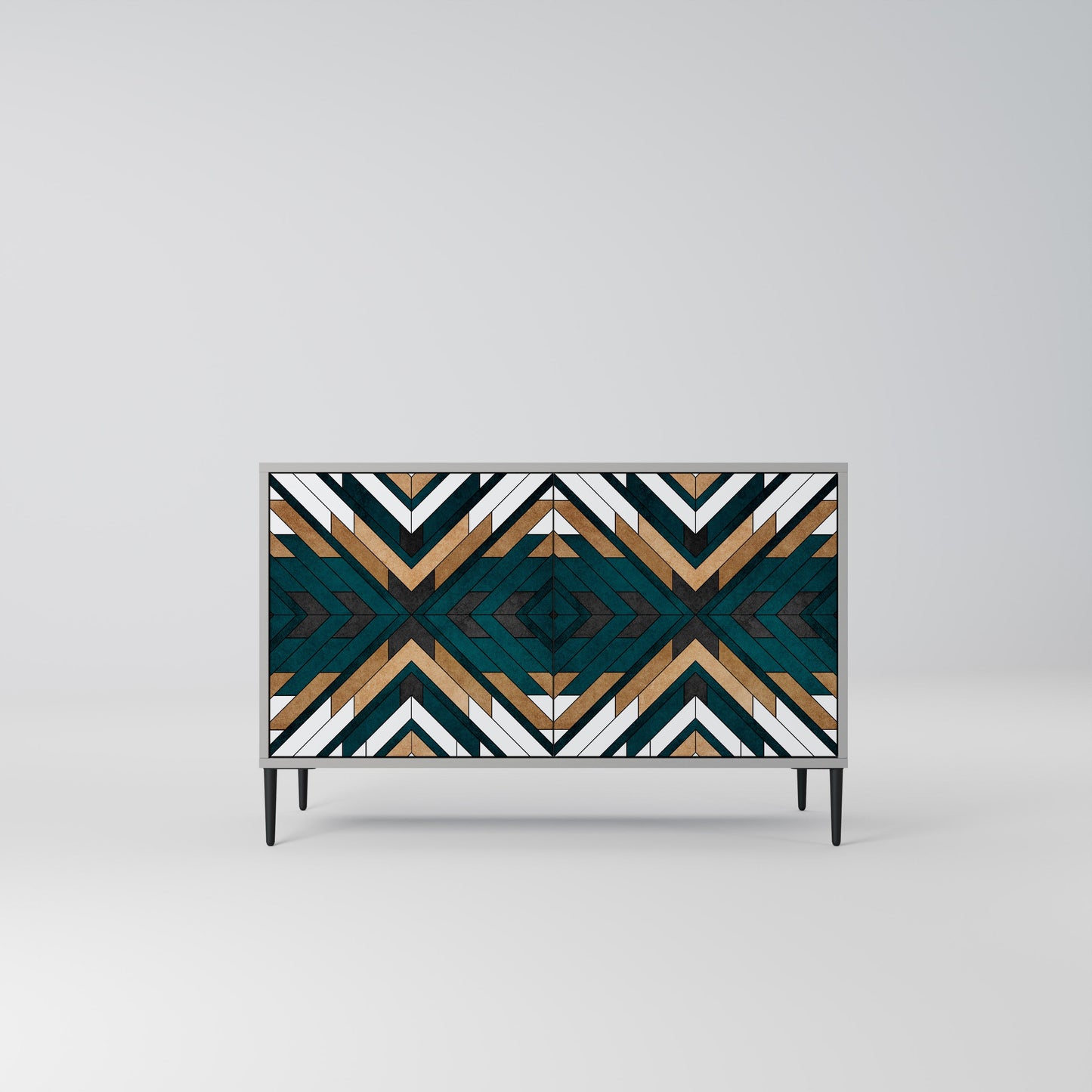 Credenza a 2 ante ARTISTIC GEOMETRY in finitura grigia