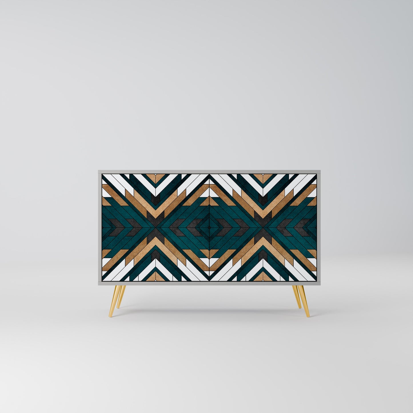 Credenza a 2 ante ARTISTIC GEOMETRY in finitura grigia