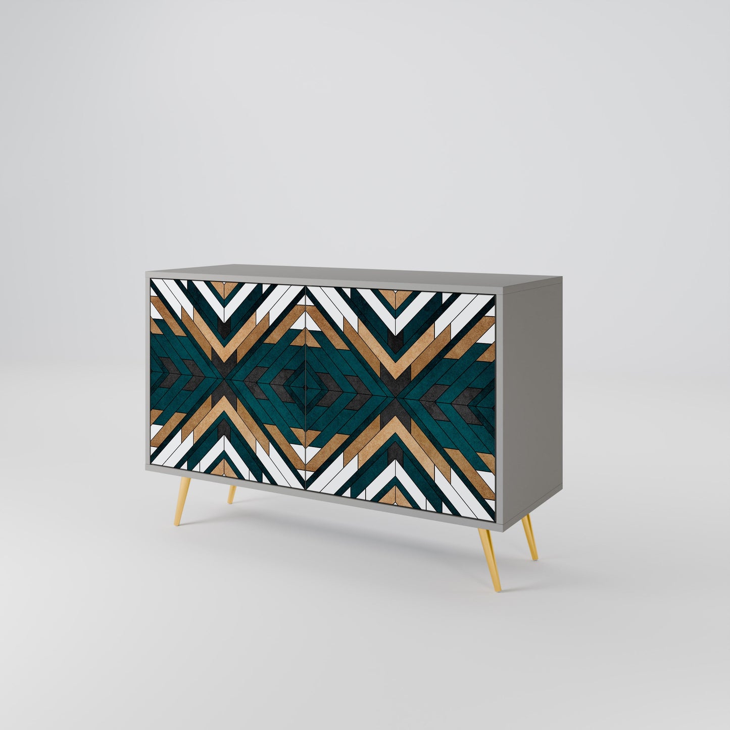 Credenza a 2 ante ARTISTIC GEOMETRY in finitura grigia