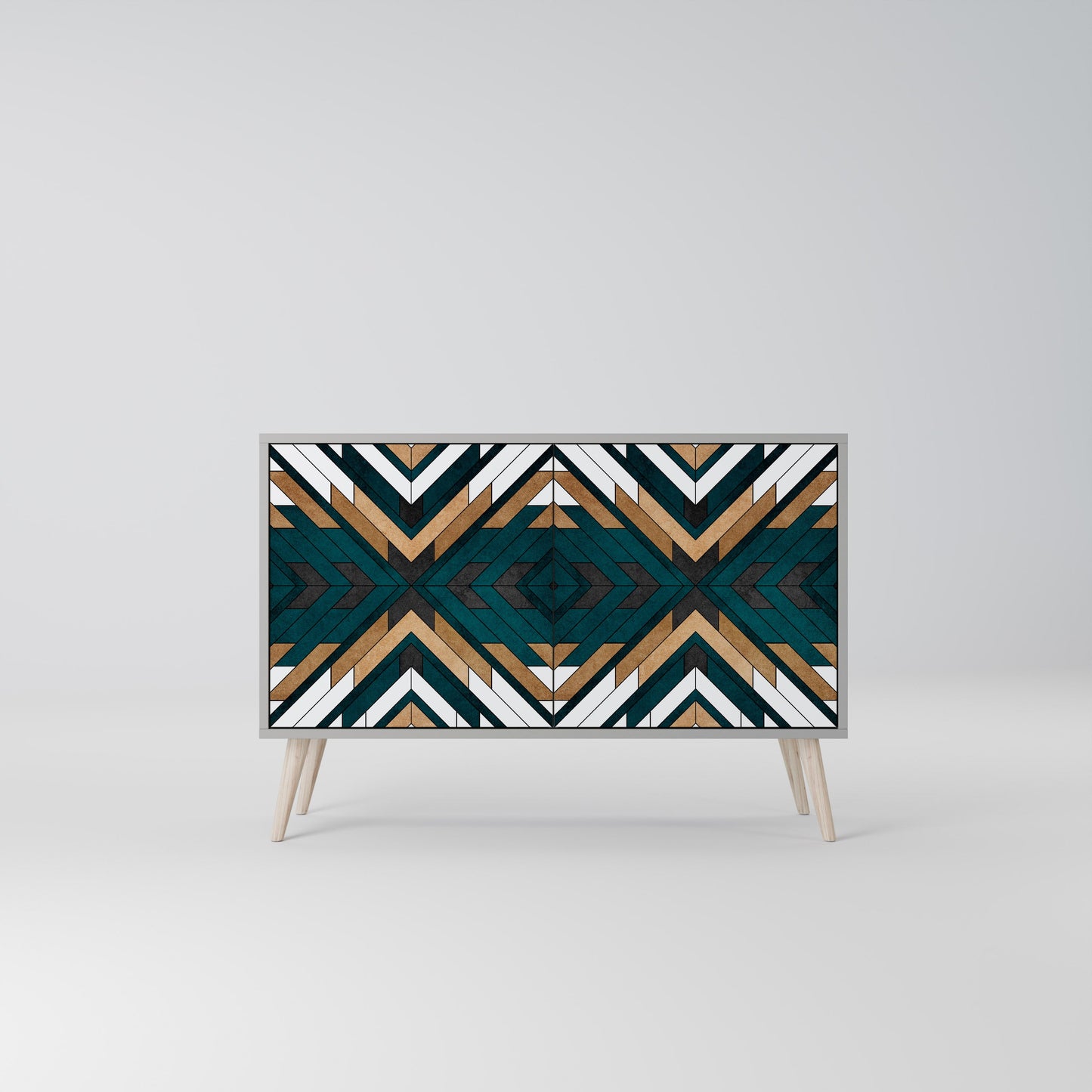 Credenza a 2 ante ARTISTIC GEOMETRY in finitura grigia