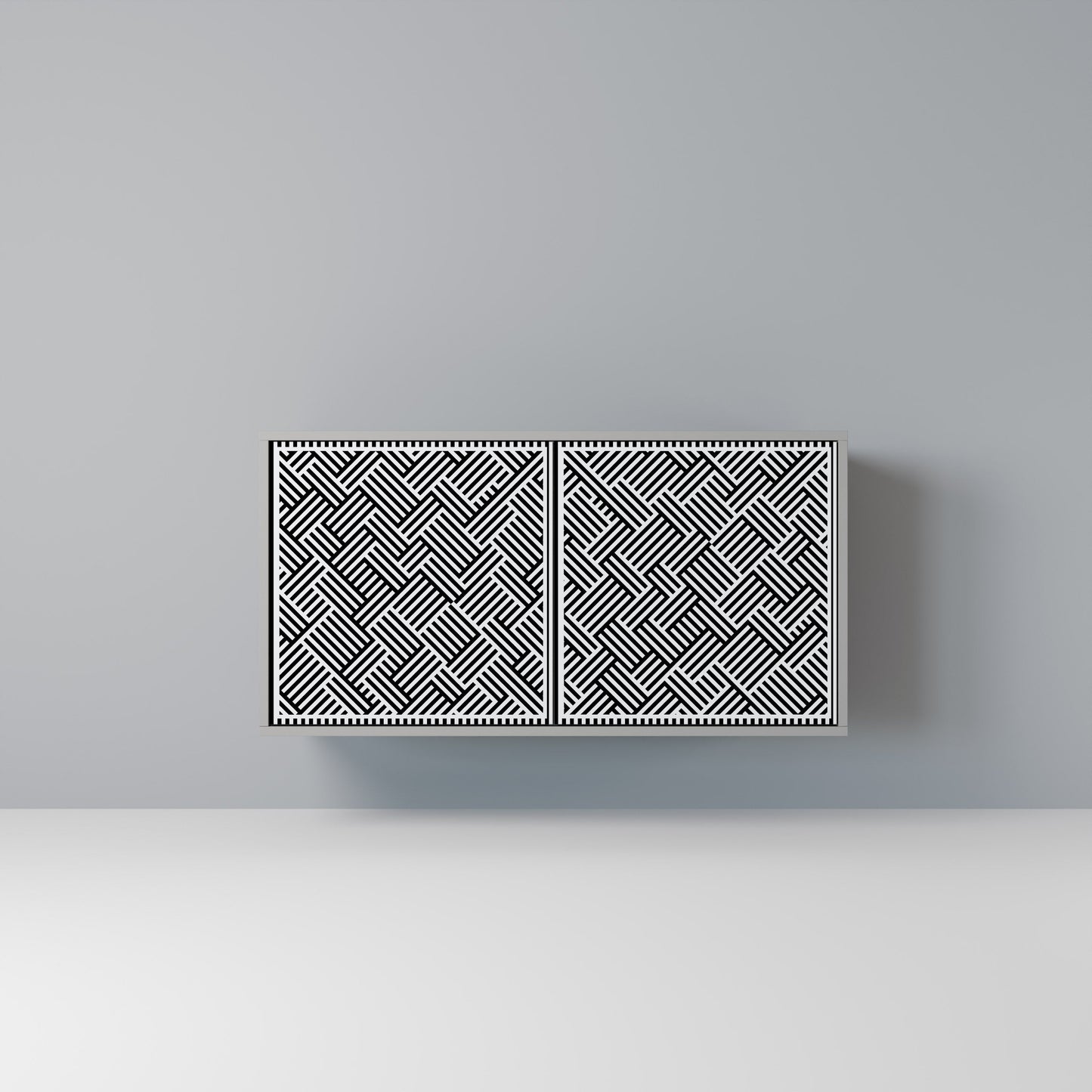 Credenza a 2 ante TEMPORARY SEQUENCE in finitura grigia
