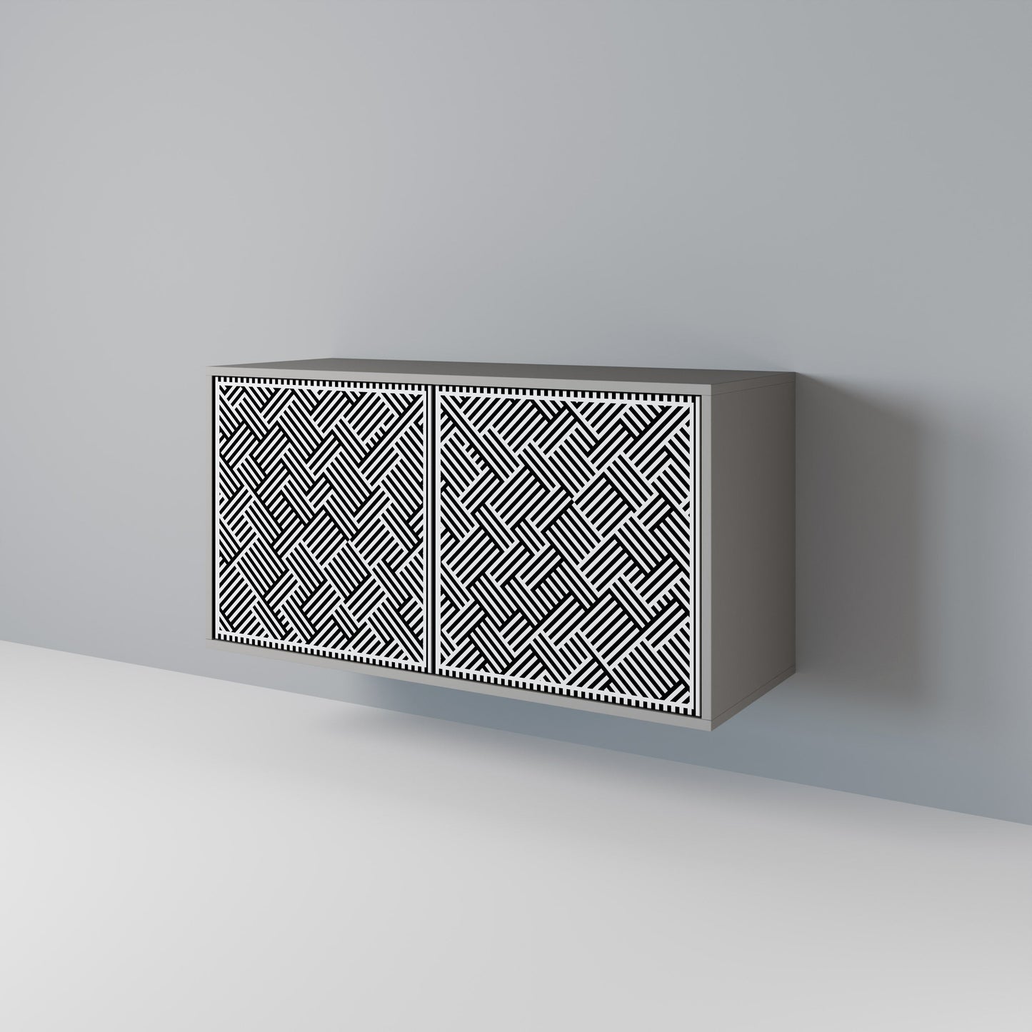 Credenza a 2 ante TEMPORARY SEQUENCE in finitura grigia
