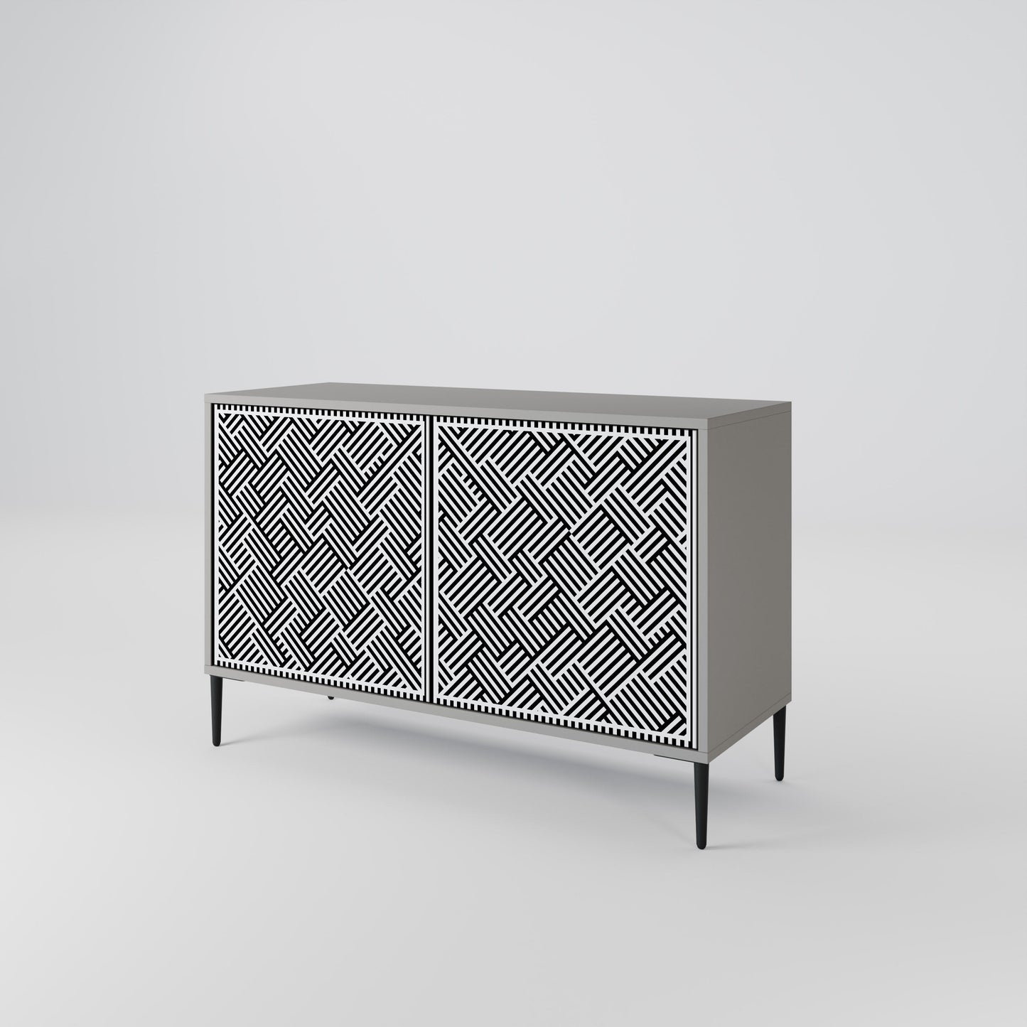 Credenza a 2 ante TEMPORARY SEQUENCE in finitura grigia