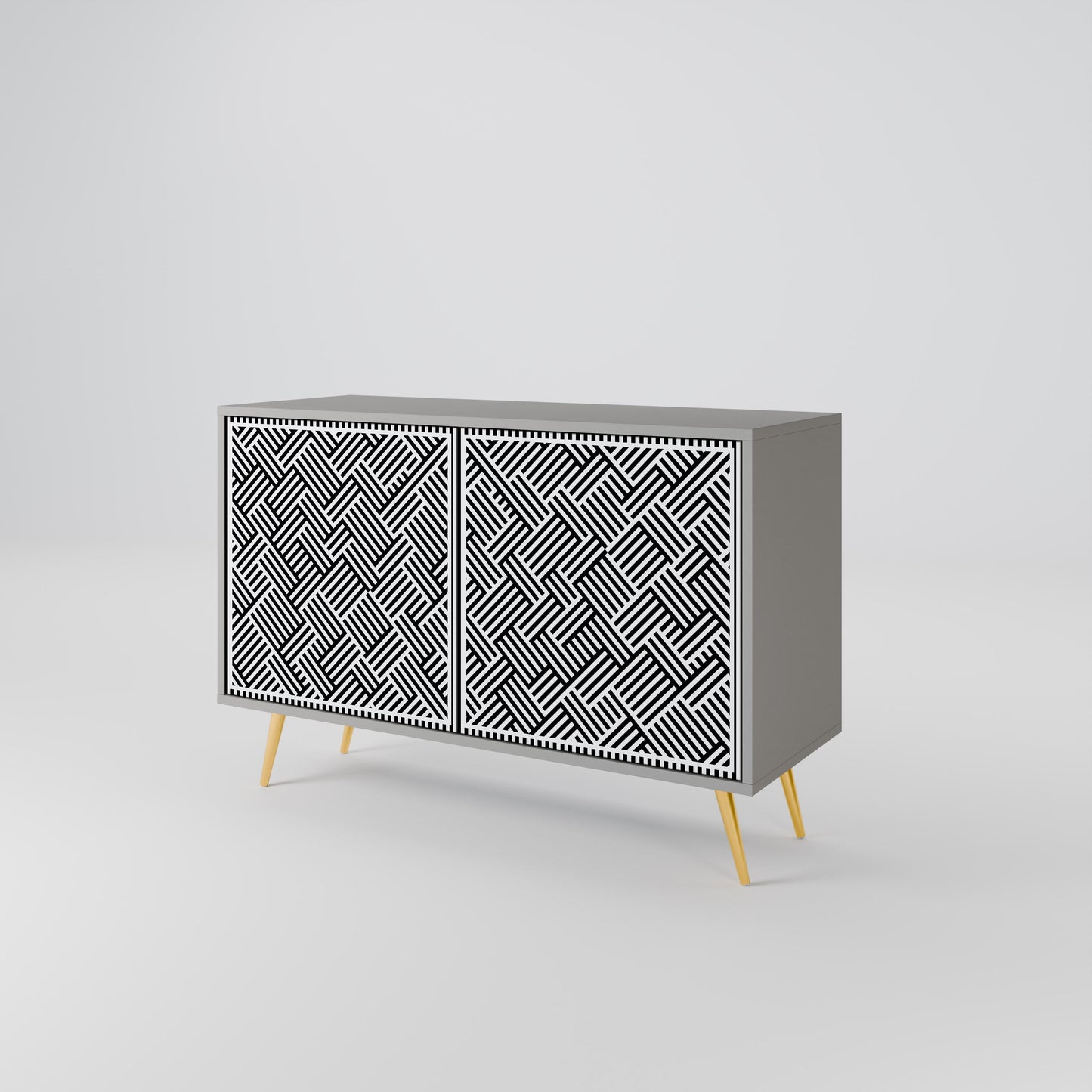 Credenza a 2 ante TEMPORARY SEQUENCE in finitura grigia