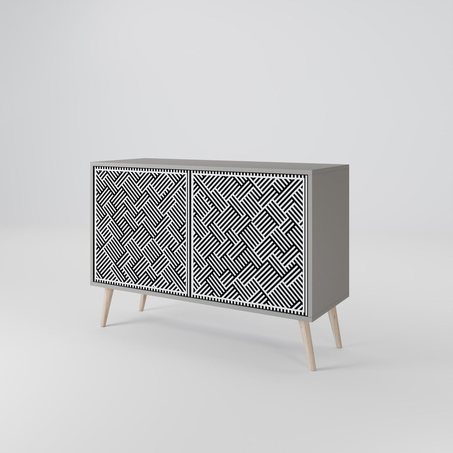 Credenza a 2 ante TEMPORARY SEQUENCE in finitura grigia