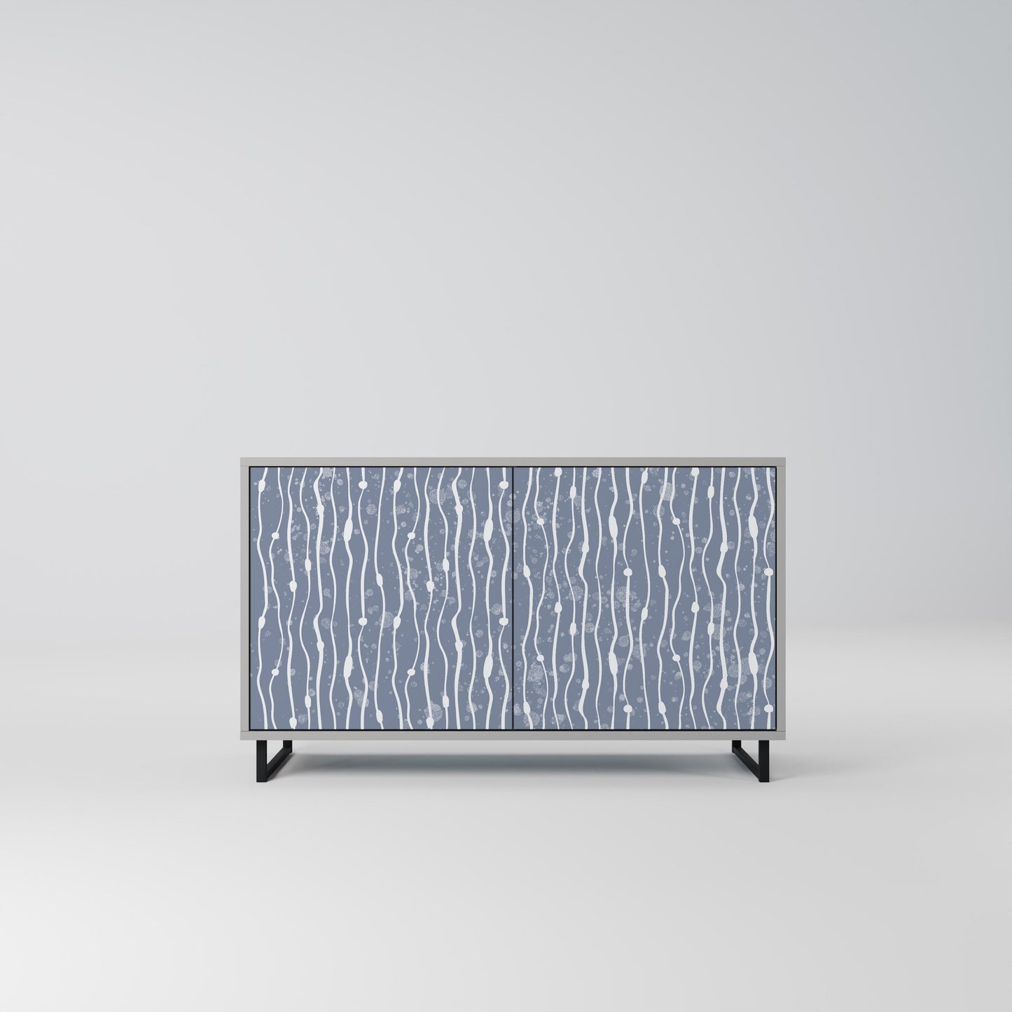 GRAPHITE RAIN 2-Door Sideboard in Grey Finish
