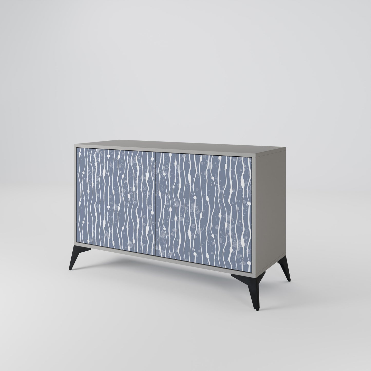 GRAPHITE RAIN 2-Door Sideboard in Grey Finish