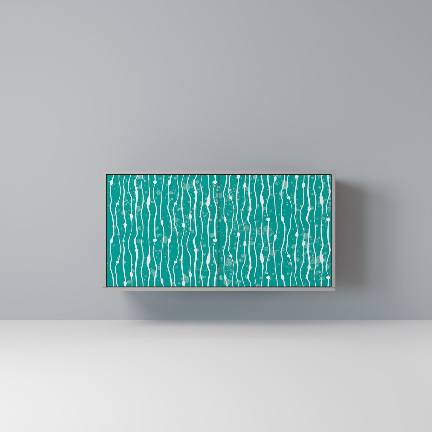Credenza a 2 ante TURQUOISE RAIN in finitura grigia