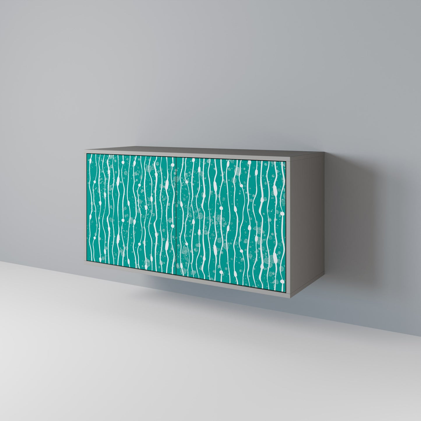 Credenza a 2 ante TURQUOISE RAIN in finitura grigia