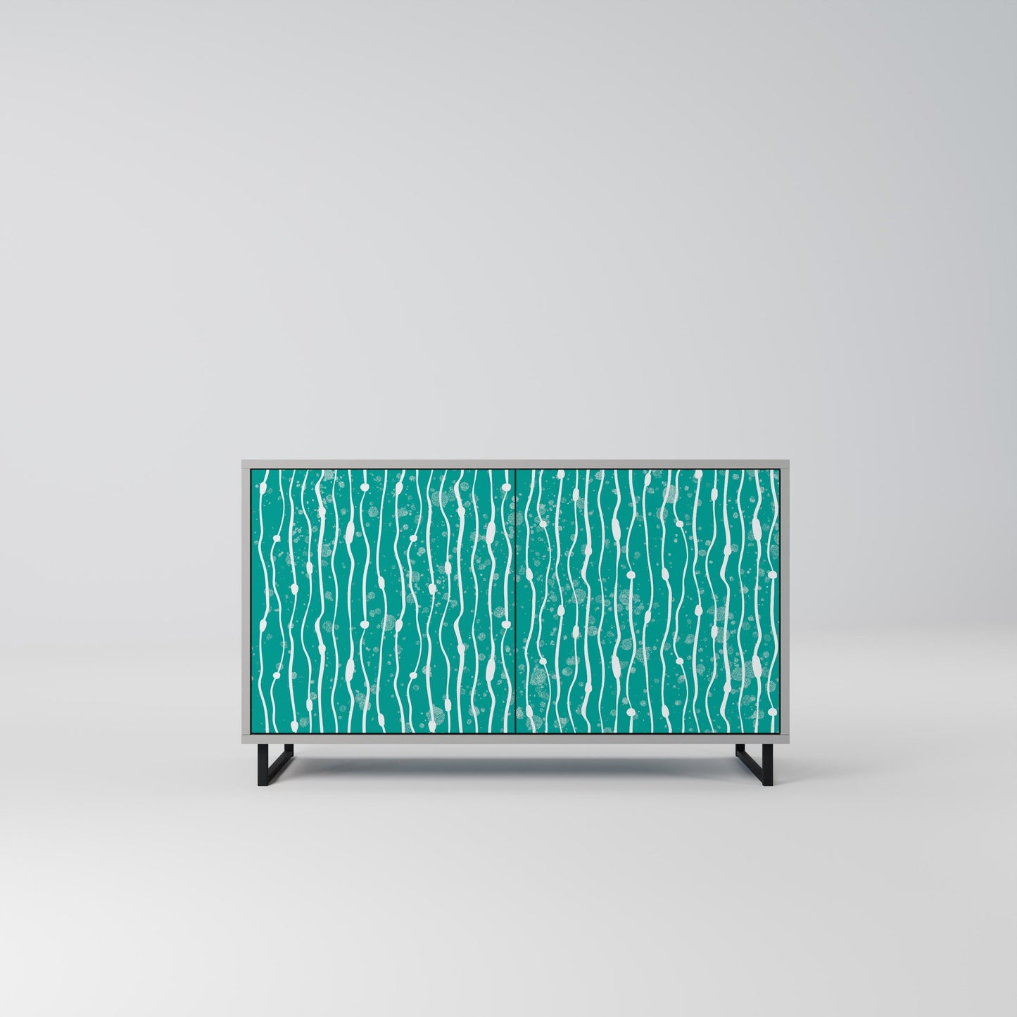 Credenza a 2 ante TURQUOISE RAIN in finitura grigia