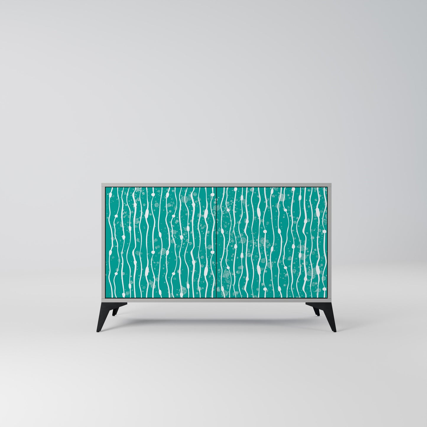 Credenza a 2 ante TURQUOISE RAIN in finitura grigia