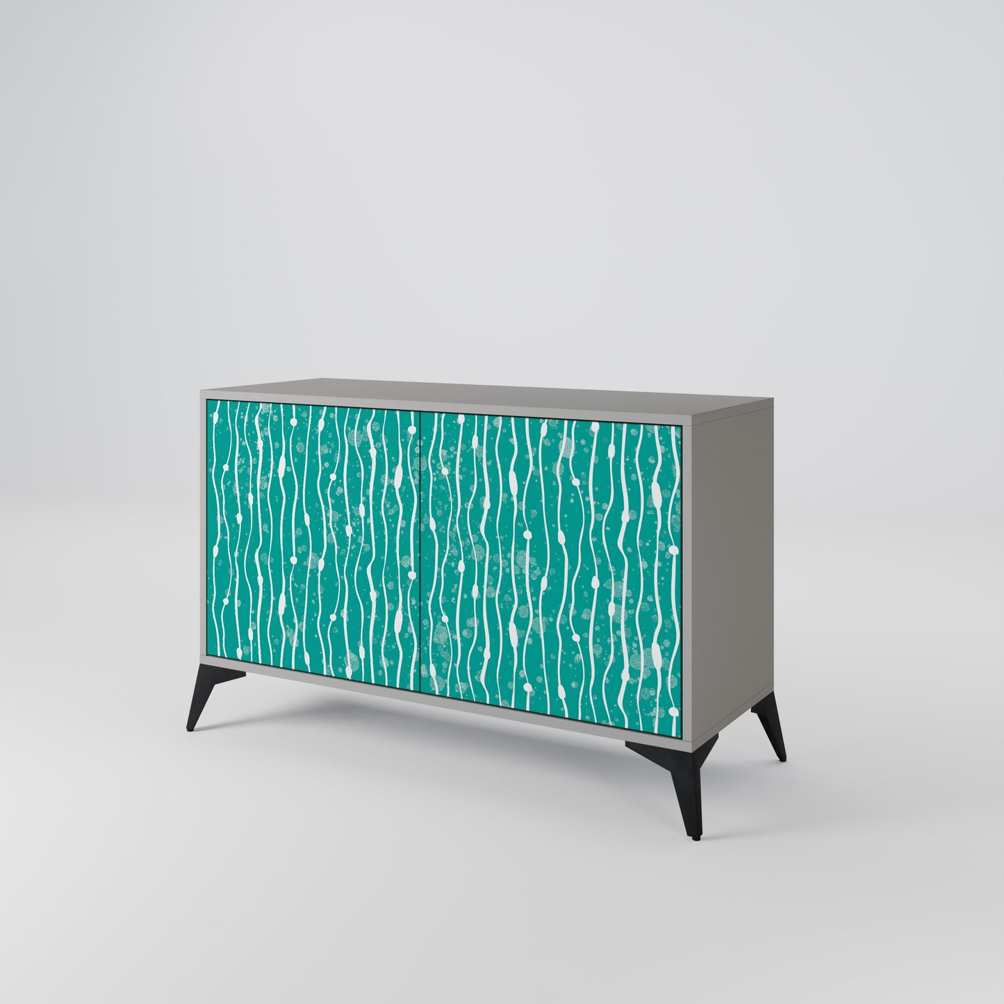 Credenza a 2 ante TURQUOISE RAIN in finitura grigia