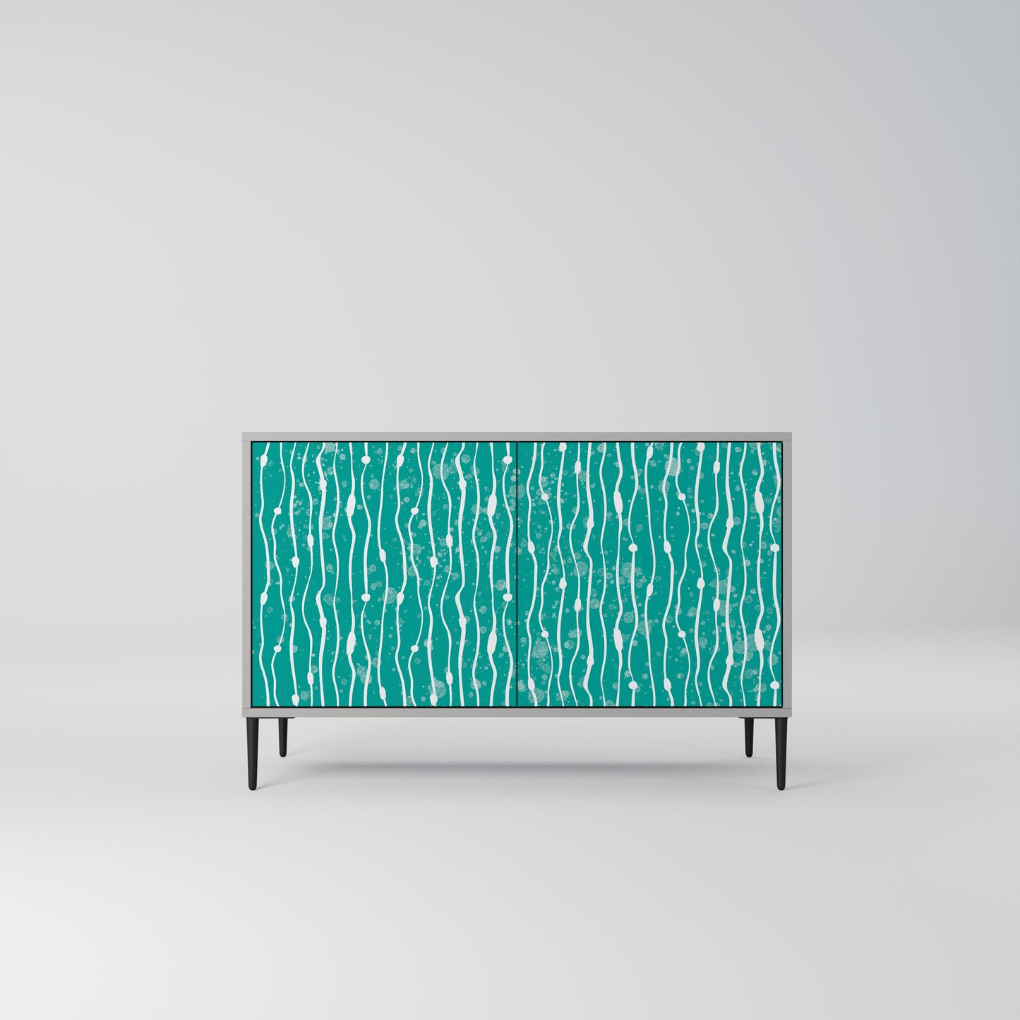 Credenza a 2 ante TURQUOISE RAIN in finitura grigia