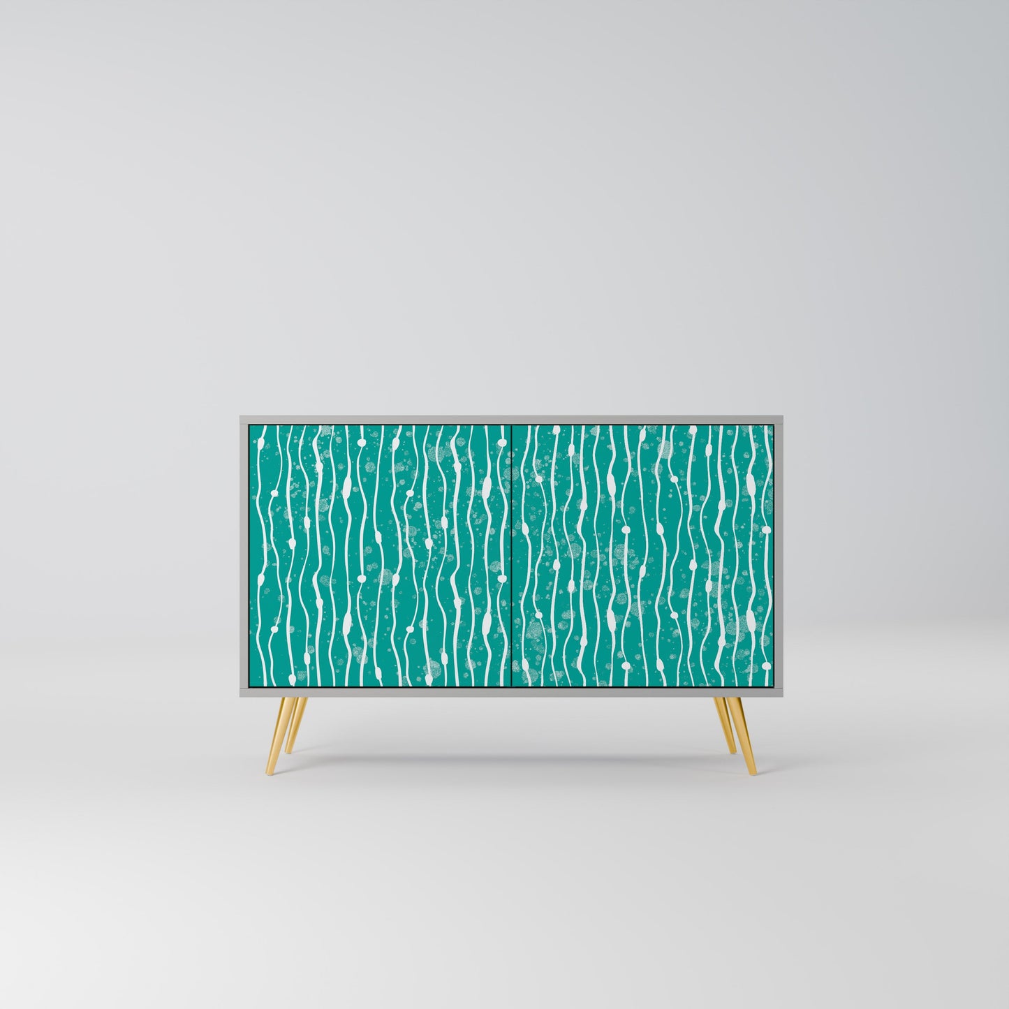 Credenza a 2 ante TURQUOISE RAIN in finitura grigia