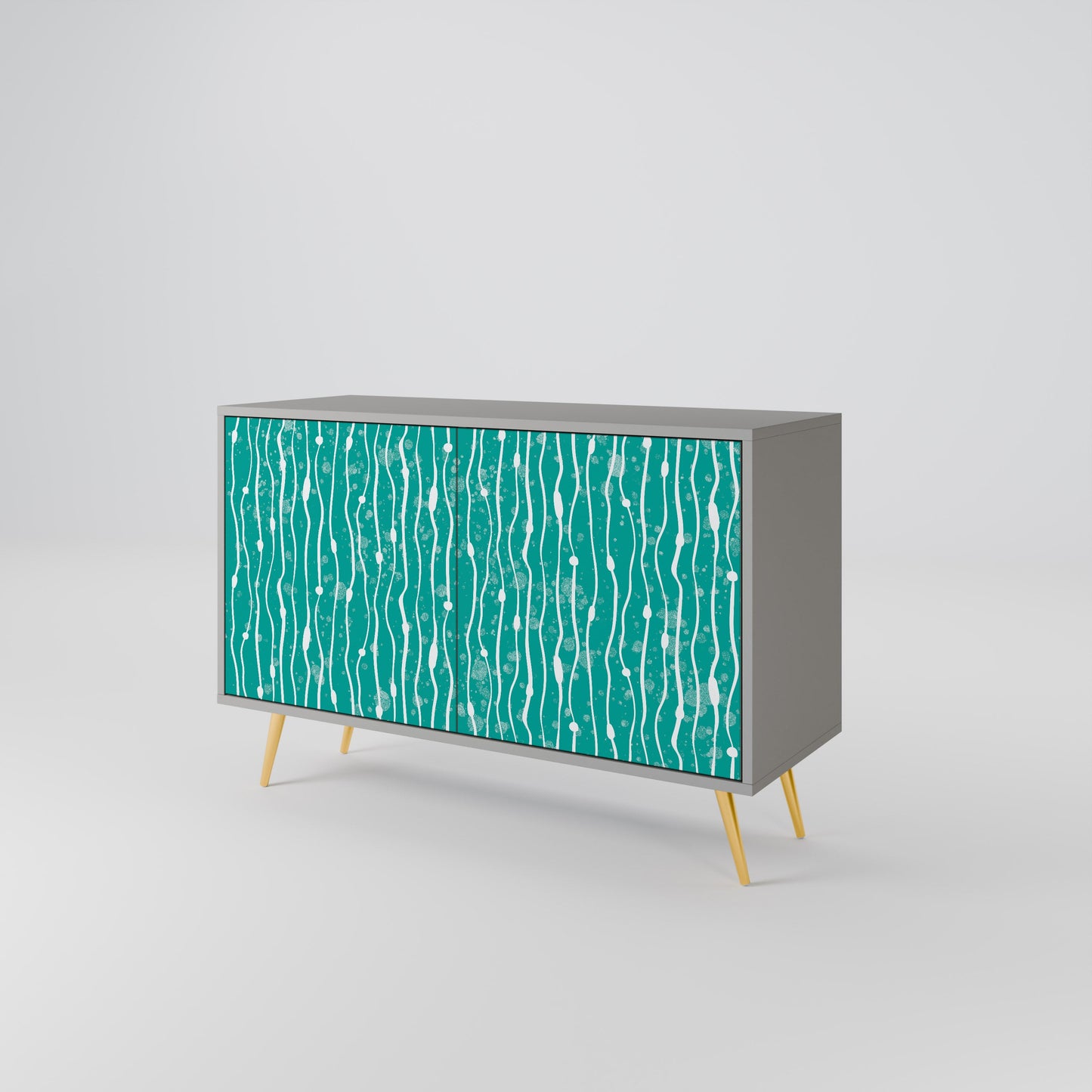 Credenza a 2 ante TURQUOISE RAIN in finitura grigia
