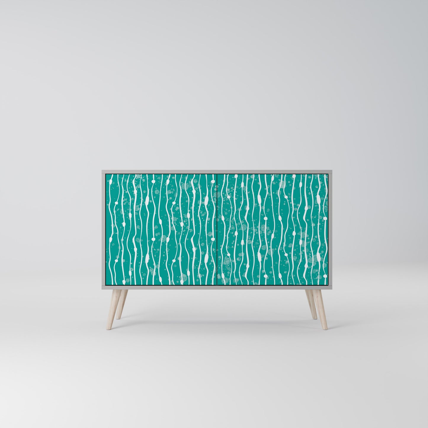 Credenza a 2 ante TURQUOISE RAIN in finitura grigia