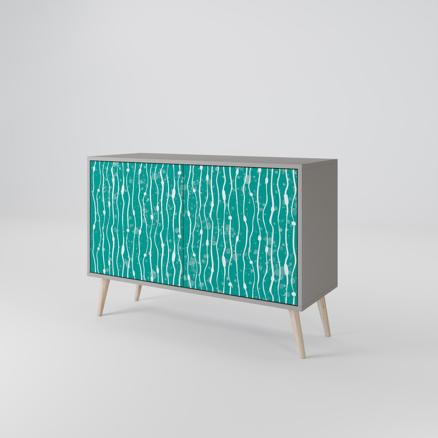 Credenza a 2 ante TURQUOISE RAIN in finitura grigia