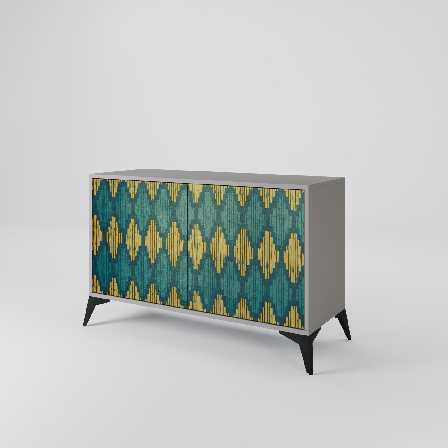 POLYGONS 2-Door Sideboard in Grey Finish