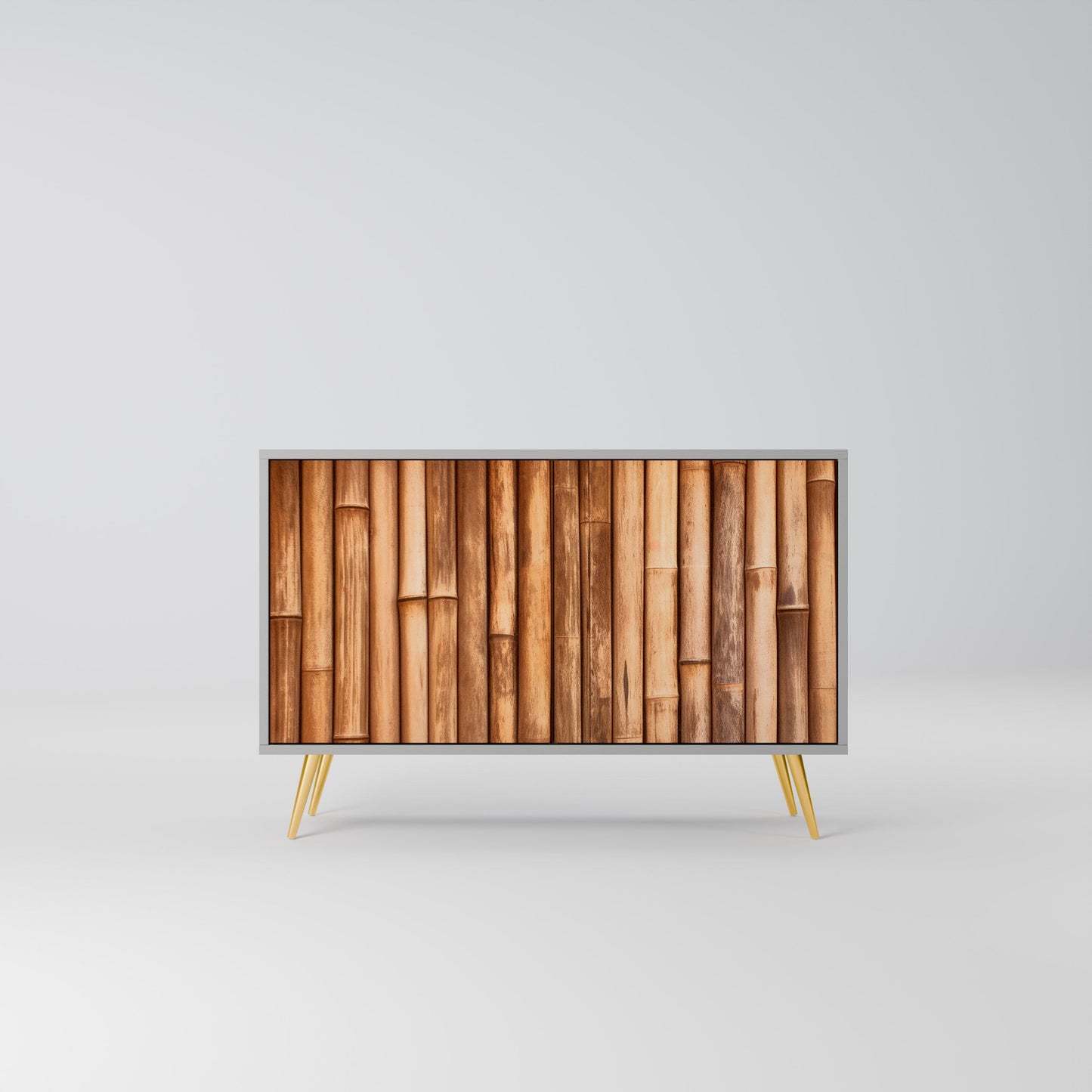 NATURAL WOOD 2-Door Sideboard in Grey Finish
