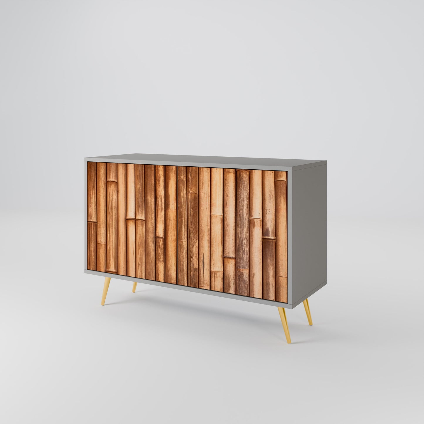 NATURAL WOOD 2-Door Sideboard in Grey Finish