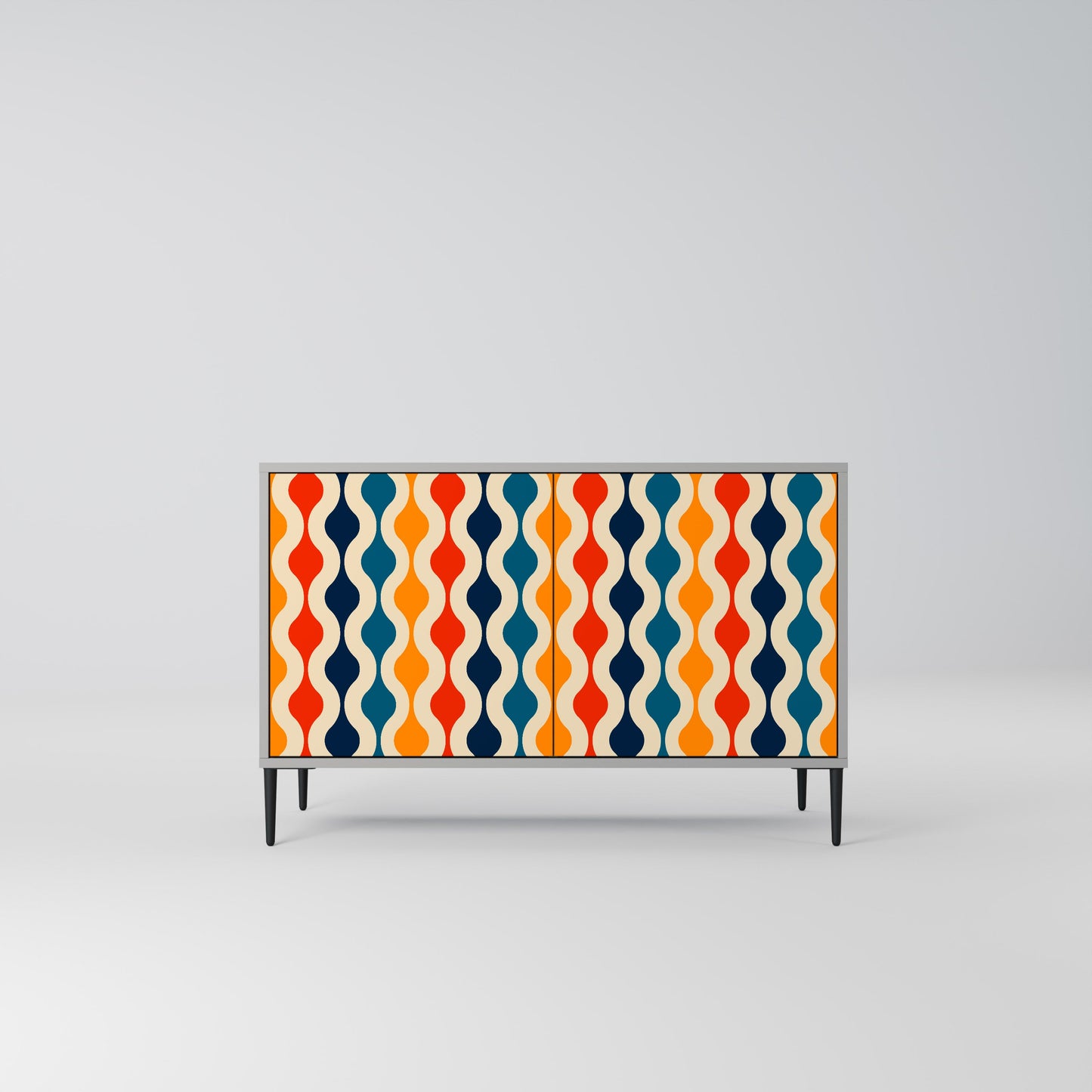 COLORFUL NOSTALGIA 2-Door Sideboard in Grey Finish