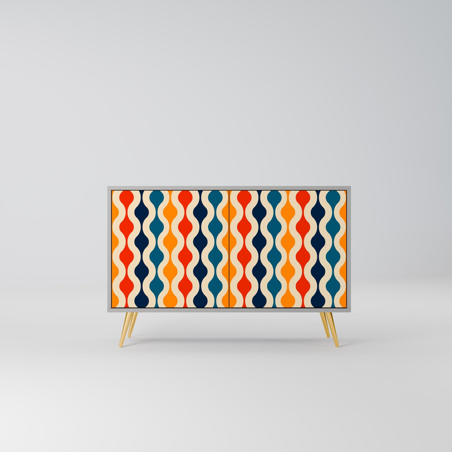 COLORFUL NOSTALGIA 2-Door Sideboard in Grey Finish