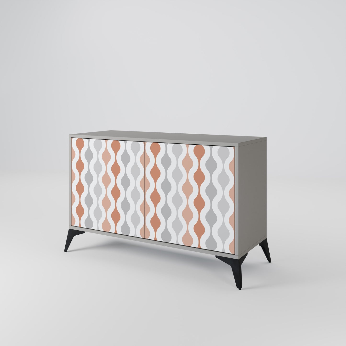 HAZY NOSTALGIA 2-Door Sideboard in Grey Finish