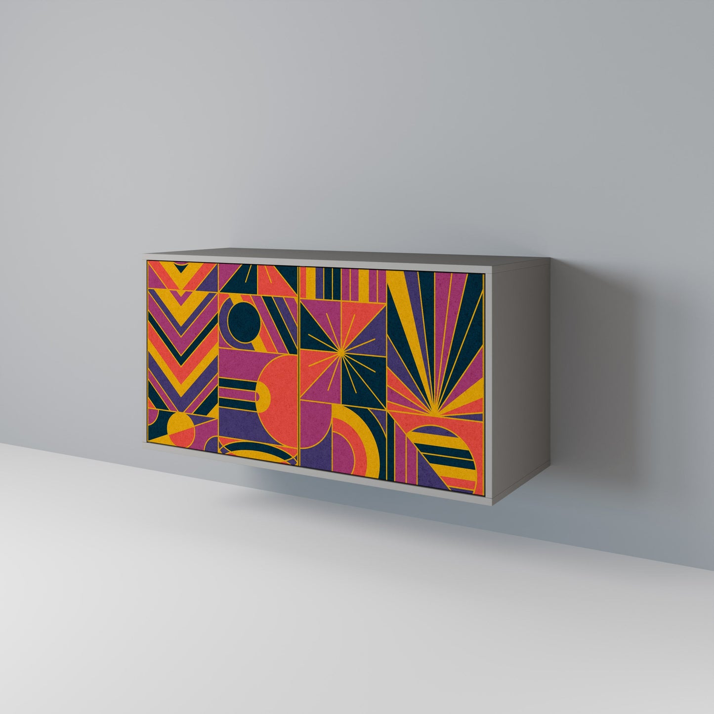 ELECTRIC PATTERNS 2-Door Sideboard in Grey Finish
